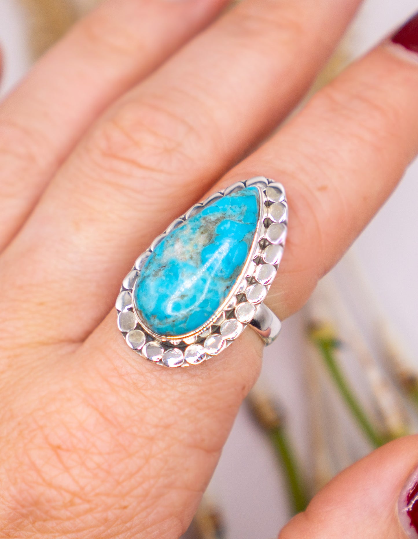 Teardrop Kingman Turquoise Size 7