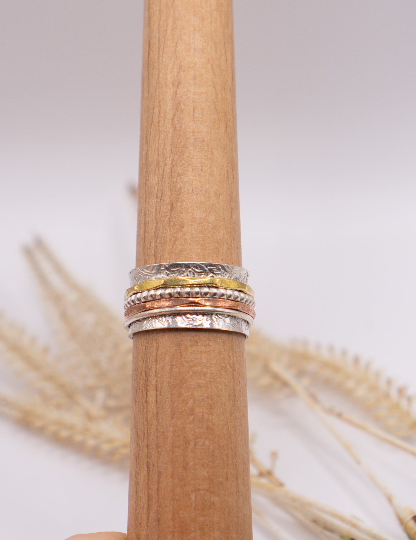 Mixed Metal Spinner Ring Size 10.5