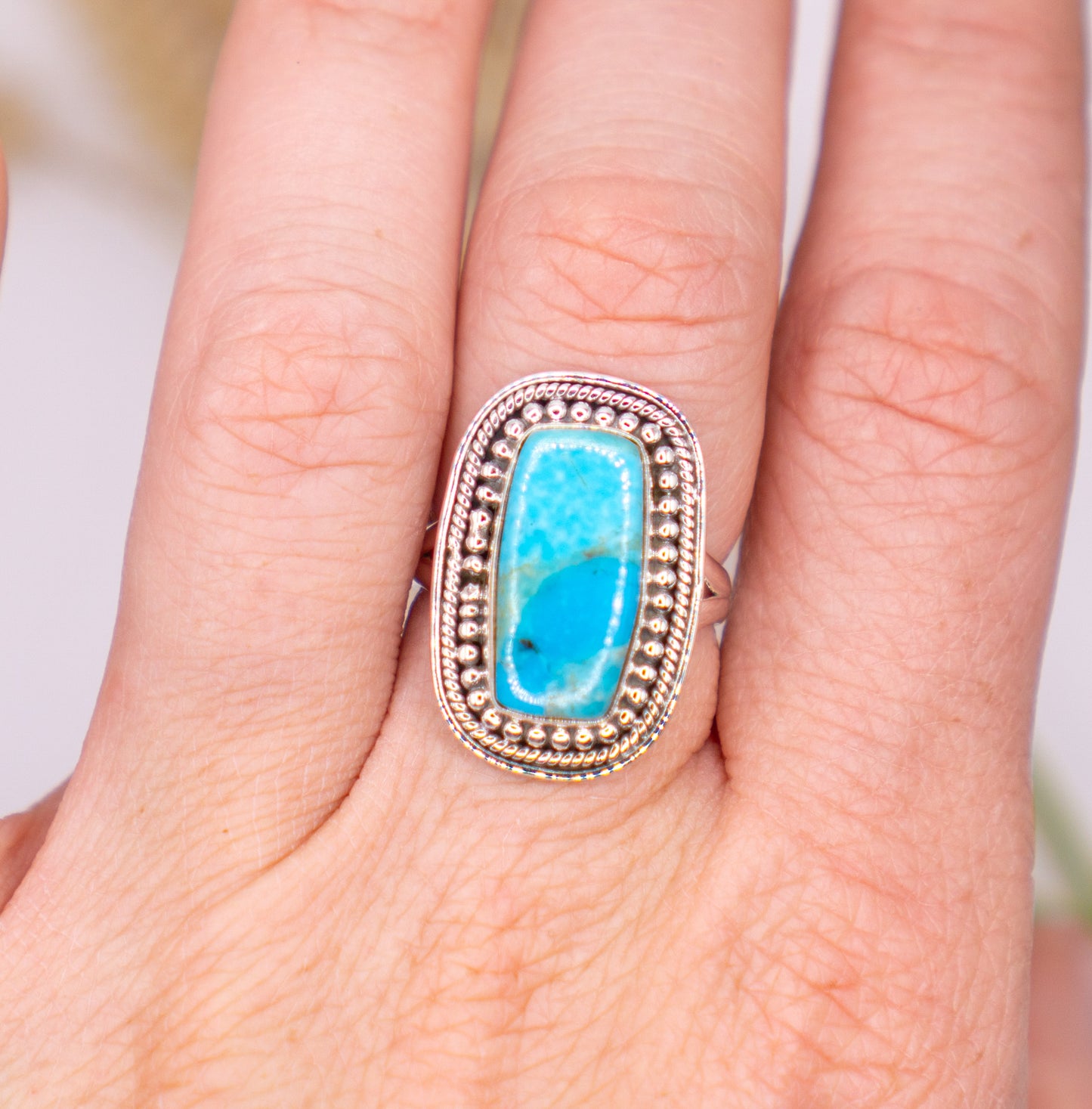 Bold Rectangular Turquoise Size 9