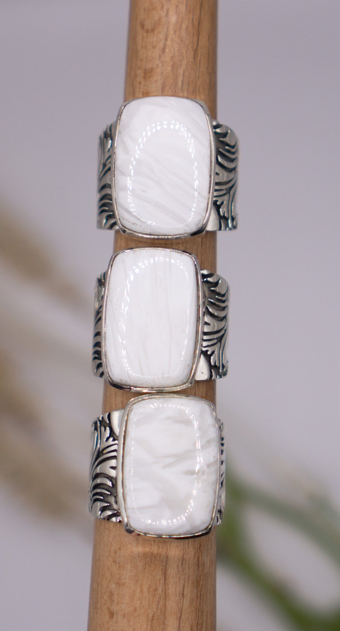 Shimmery Scolecite Gemstone Ring - Size 6 - Choose Your Stone