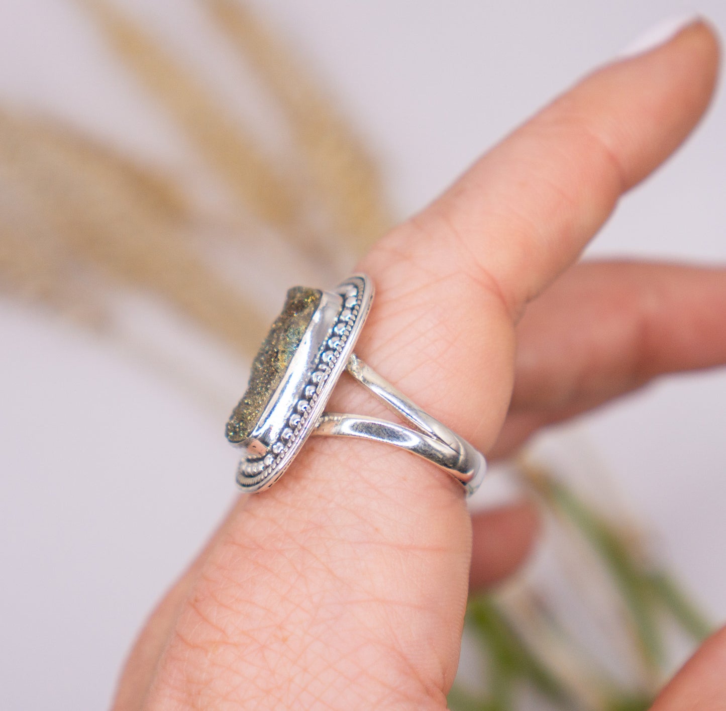 Sparkly Druzy Pyrite Fool's Gold - Size 9.5