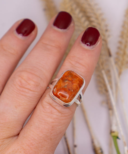 Rectangular Red Turquoise Size 7.5