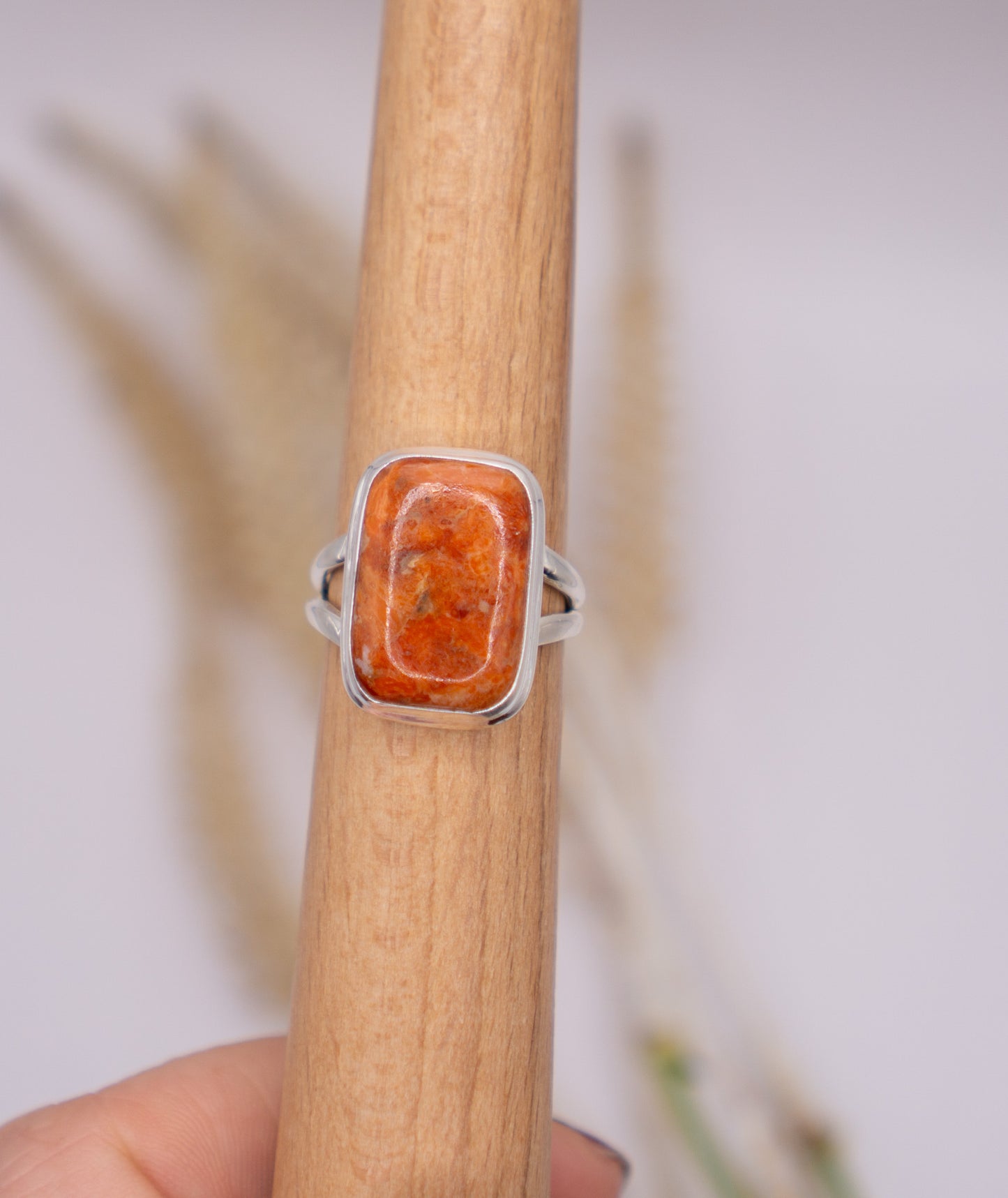 Rectangular Red Turquoise Size 7.5