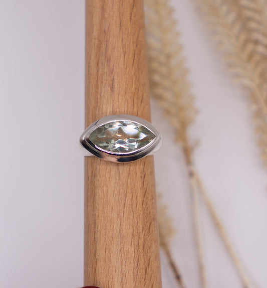 Green Amethyst East-West Ring - Size 6.5