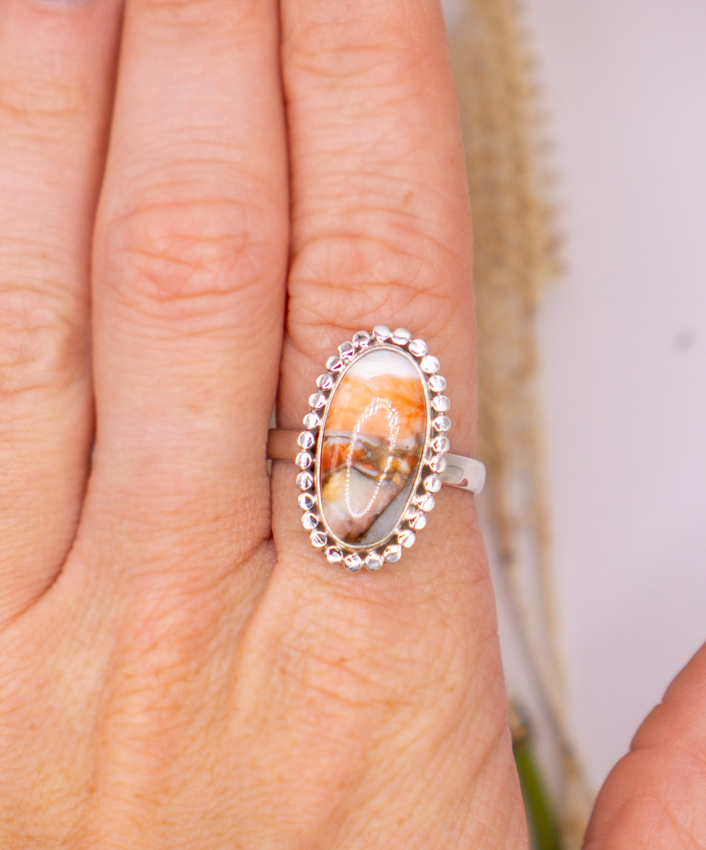 Elongated Oval Spiny Oyster Turquoise Size 11.5