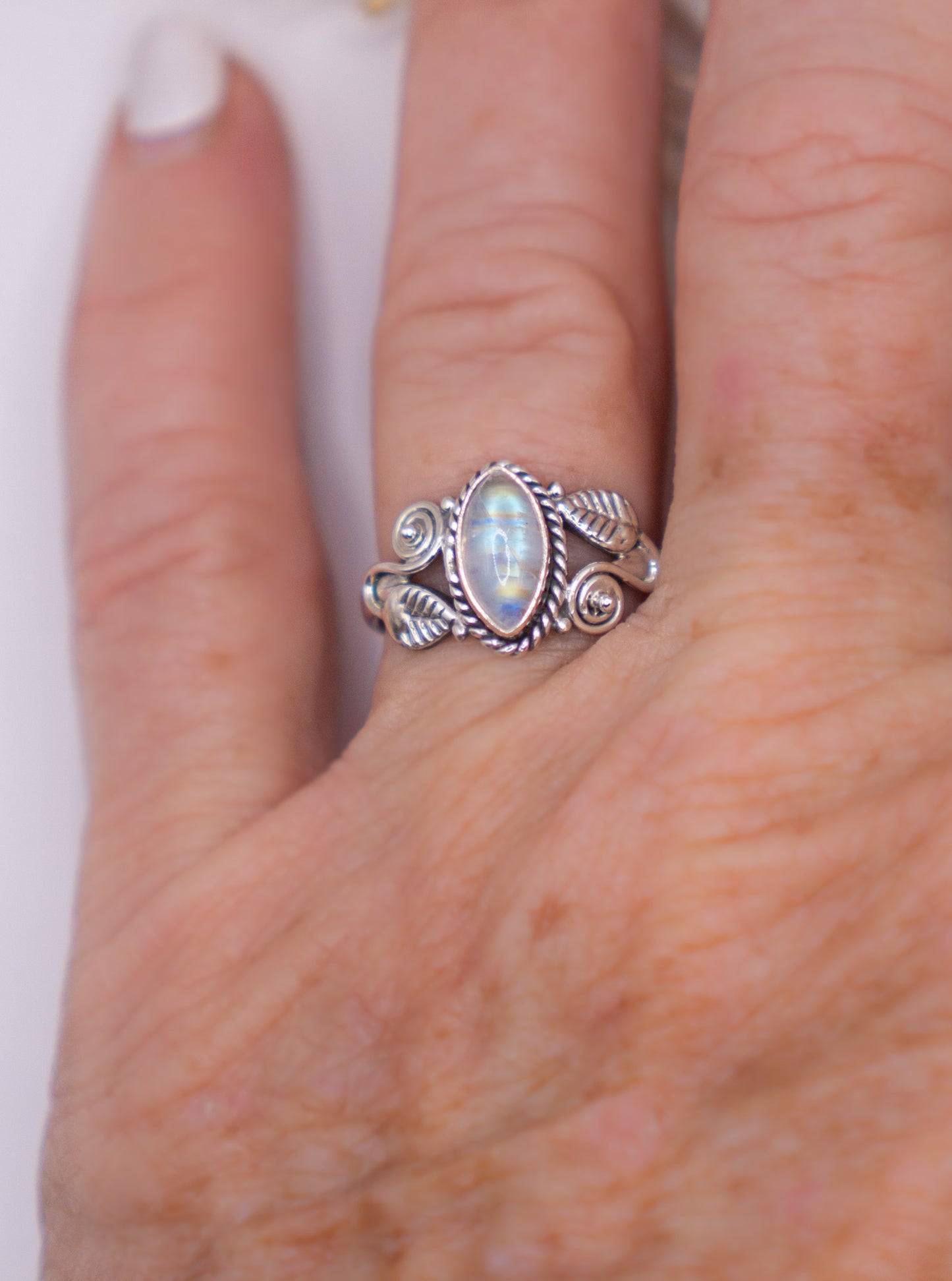 Nature Inspired Marquise Moonstone  - Size 7.5