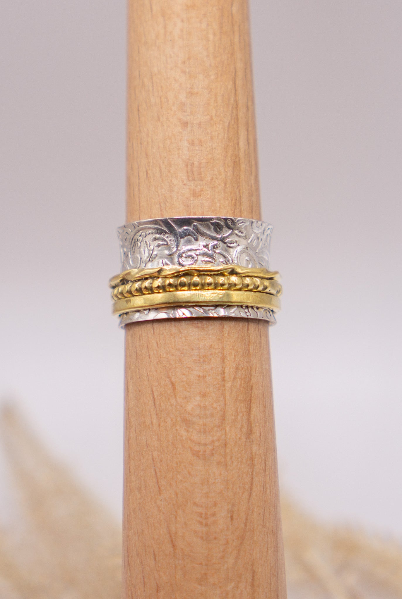 Brass Mixed Metal Spinner Ring
