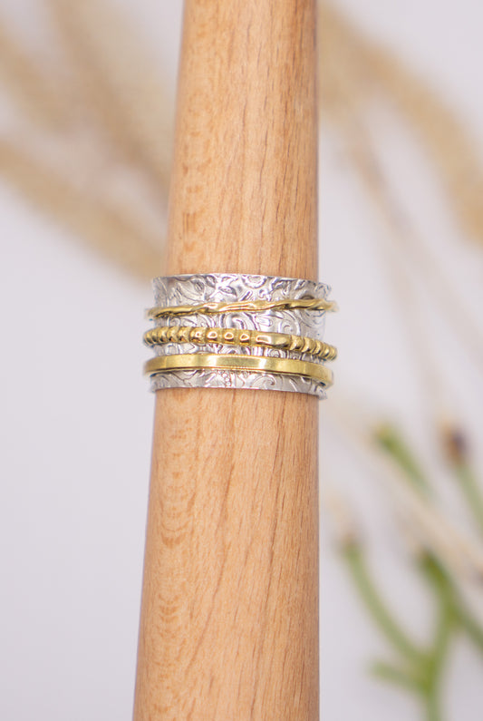 Brass Mixed Metal Spinner Ring