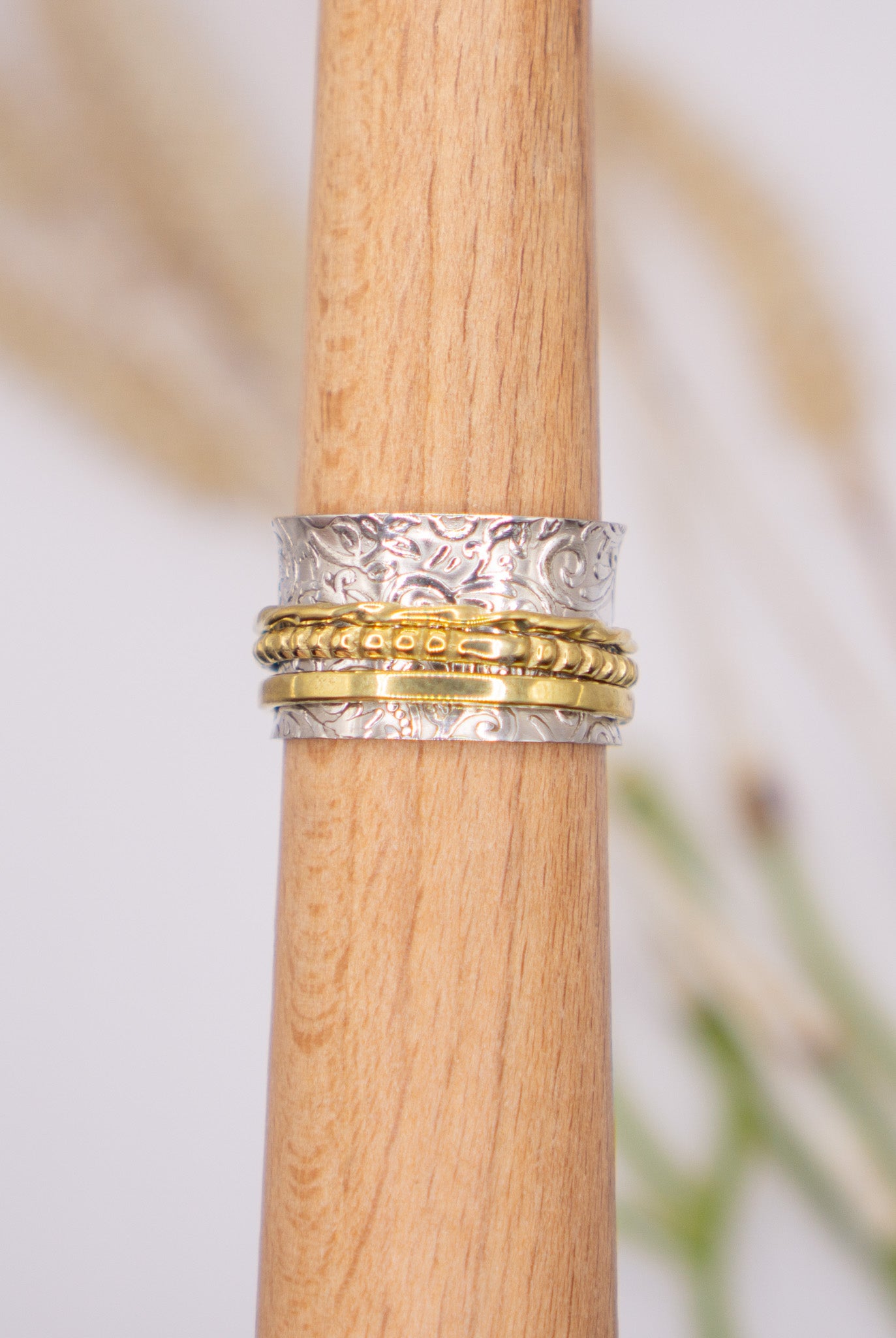 Brass Mixed Metal Spinner Ring