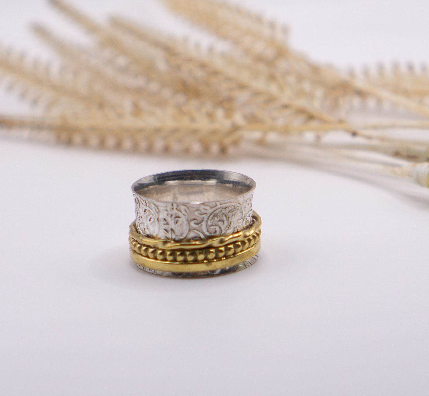 Brass Mixed Metal Spinner Ring