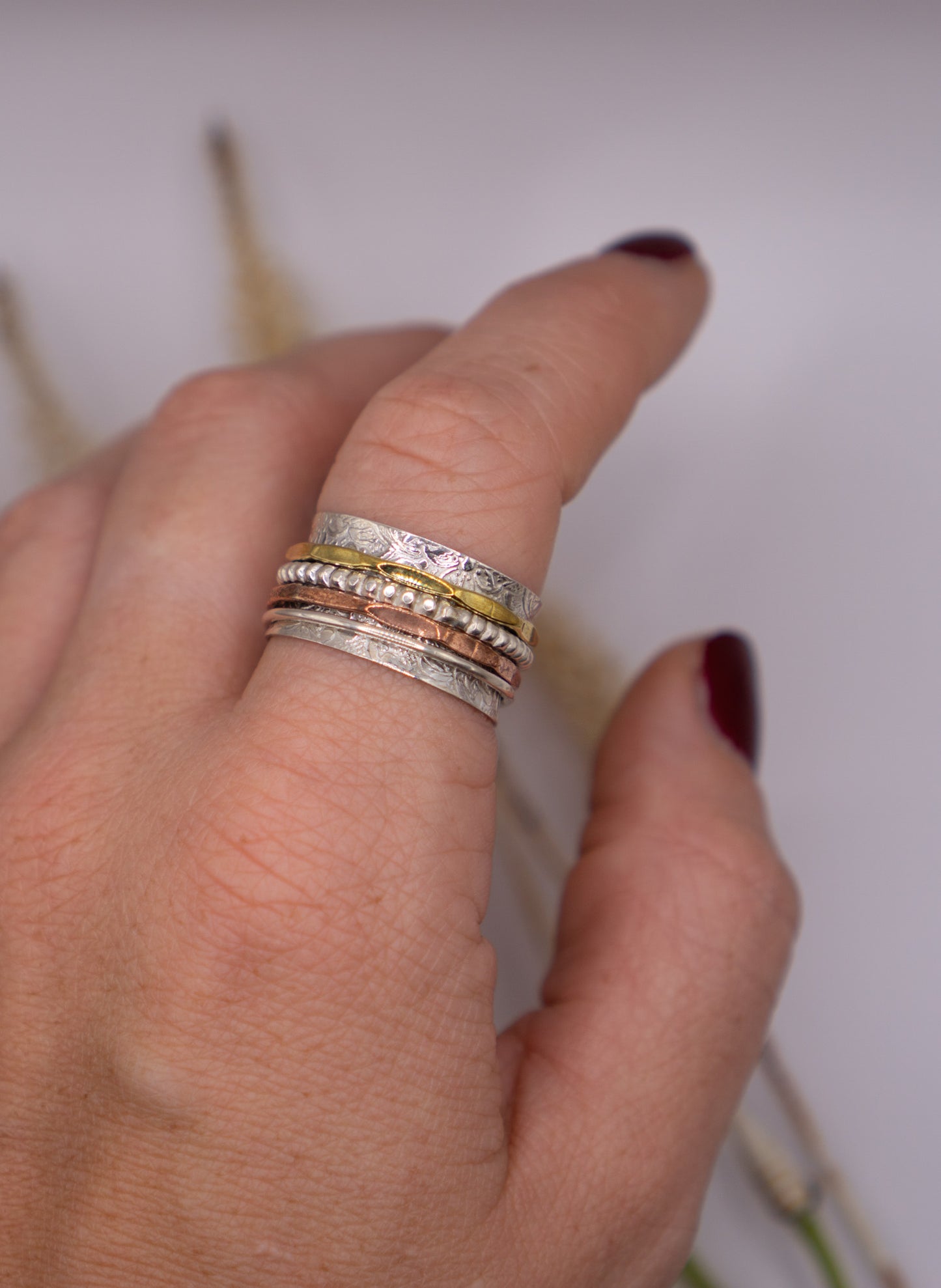 Mixed Metal Spinner Ring Size 10.5
