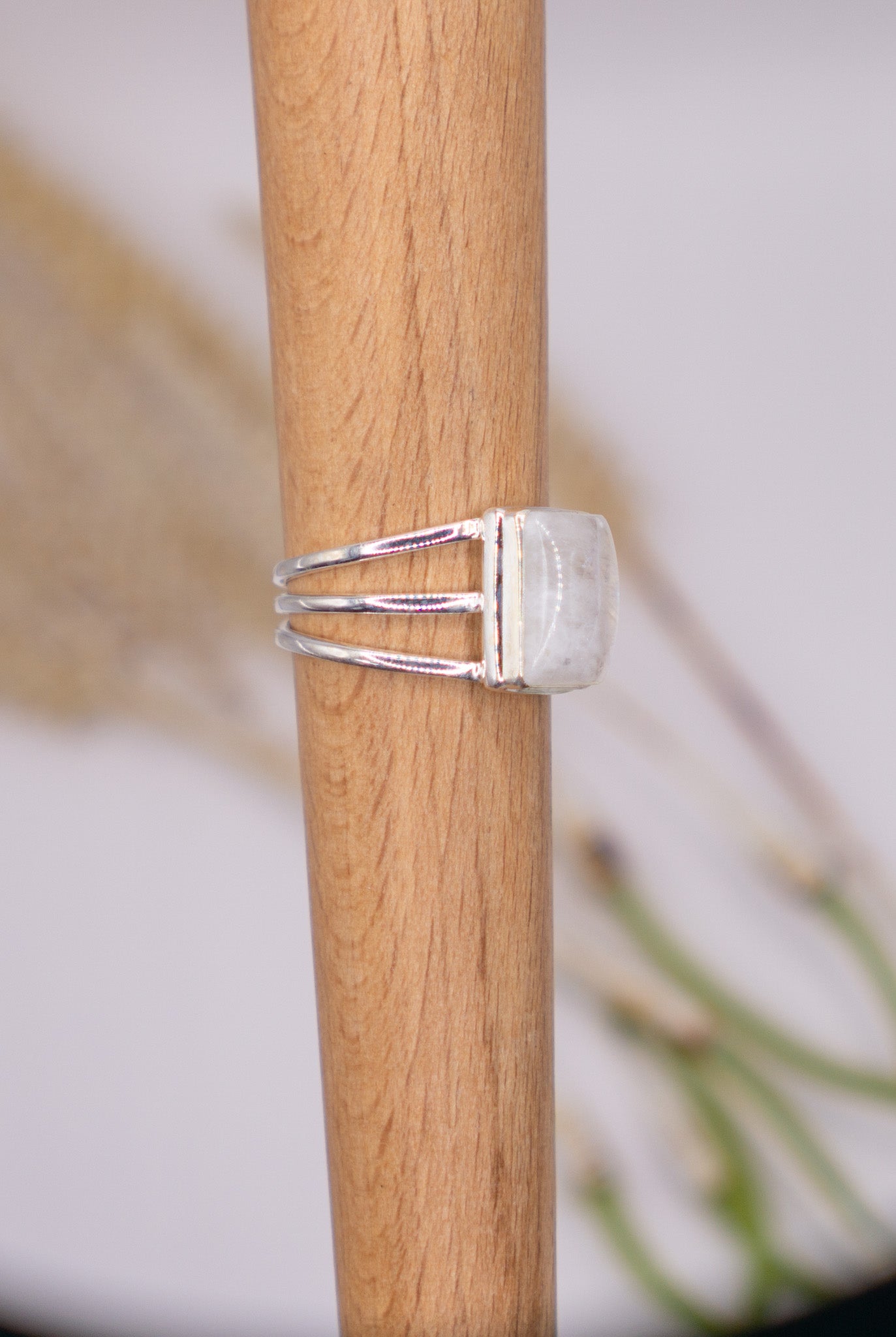 Moonstone with Triple Band Size 9