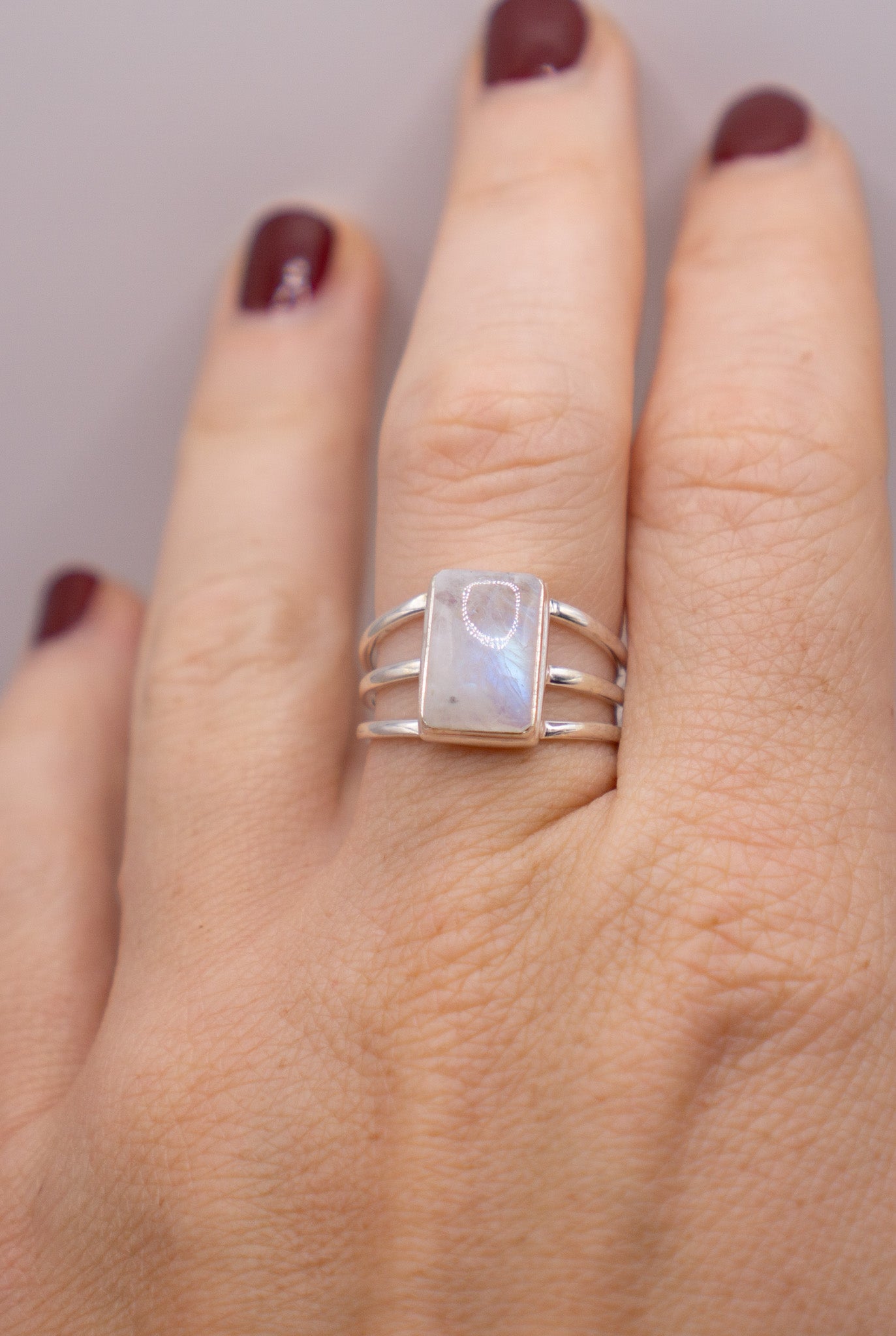 Moonstone with Triple Band Size 9