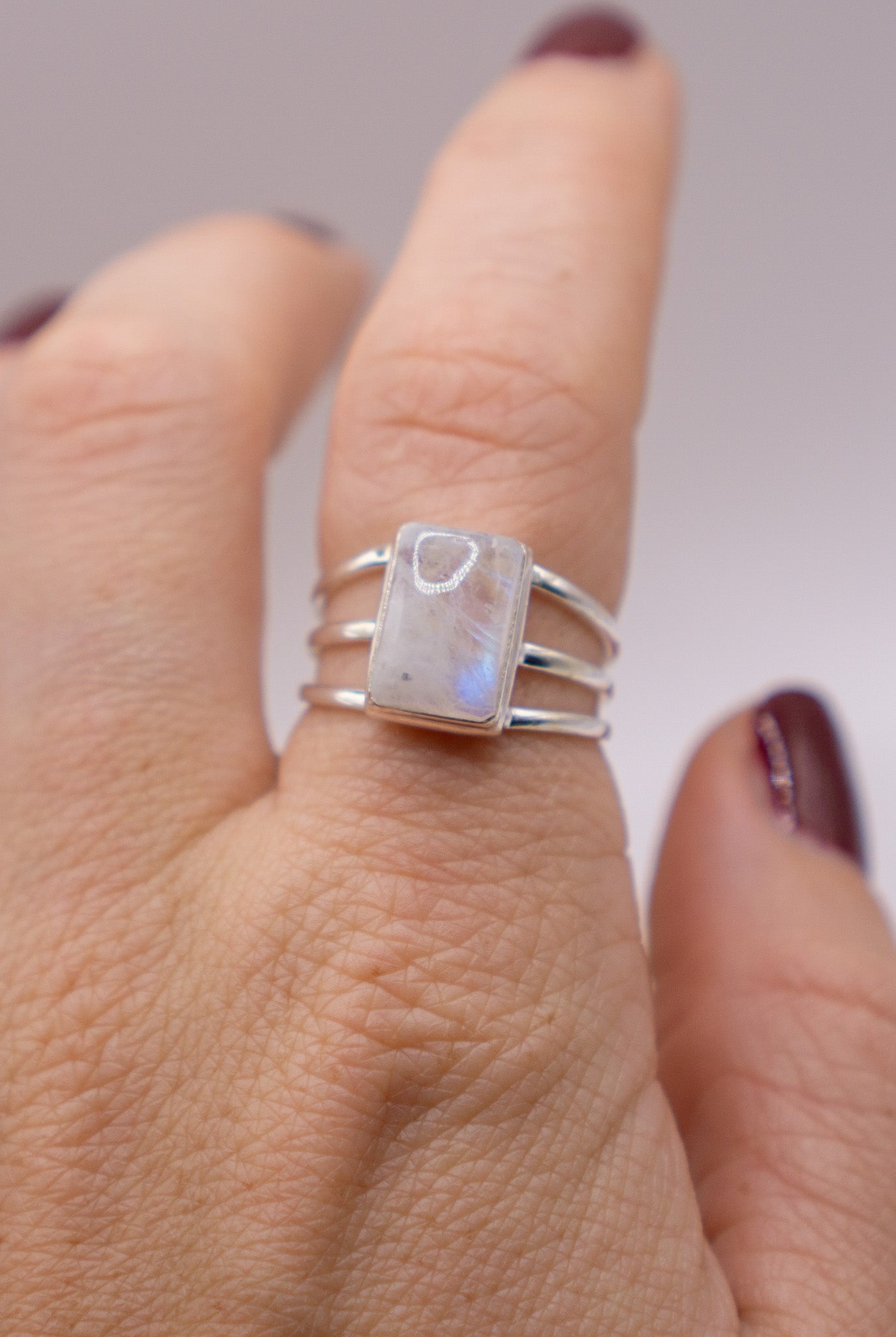 Moonstone with Triple Band Size 9