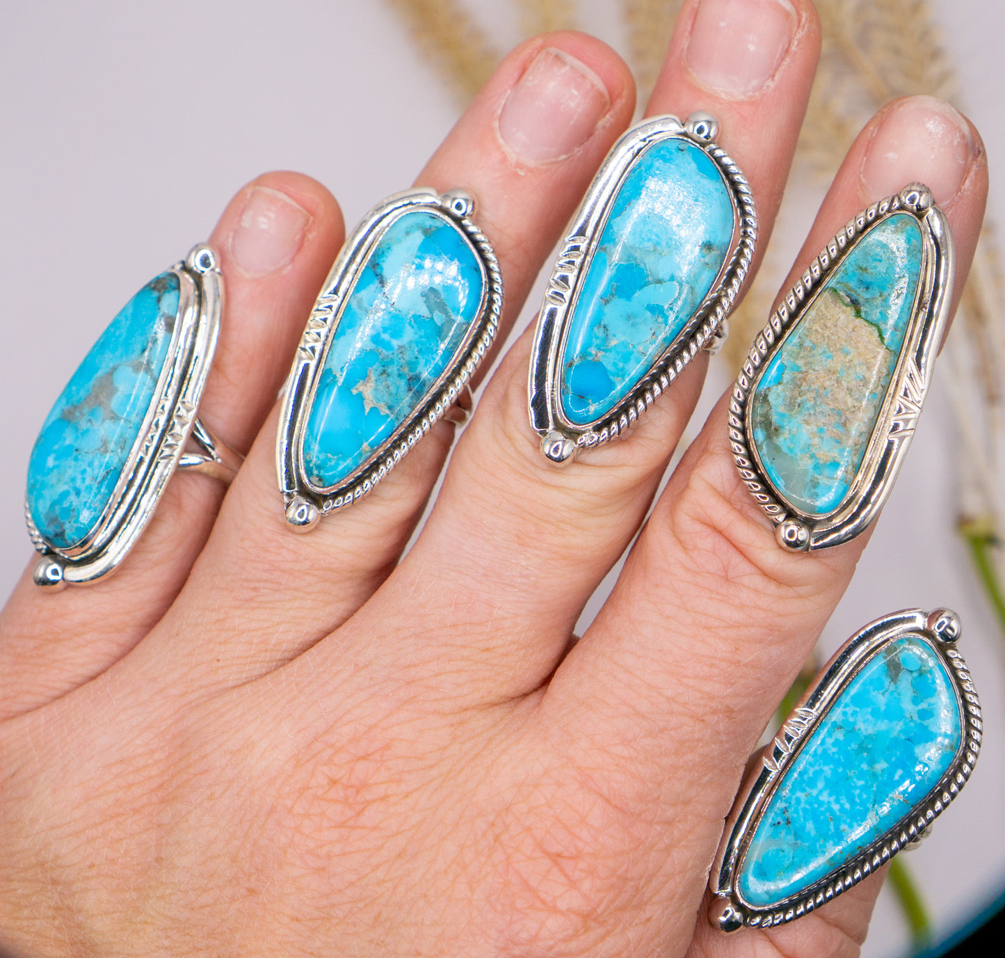 Gorgeous Navajo Inspired Large Turquoise - Size 5.5 - Choose Your Stone