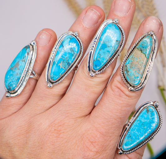 Gorgeous Navajo Inspired Large Turquoise - Size 5.5 - Choose Your Stone