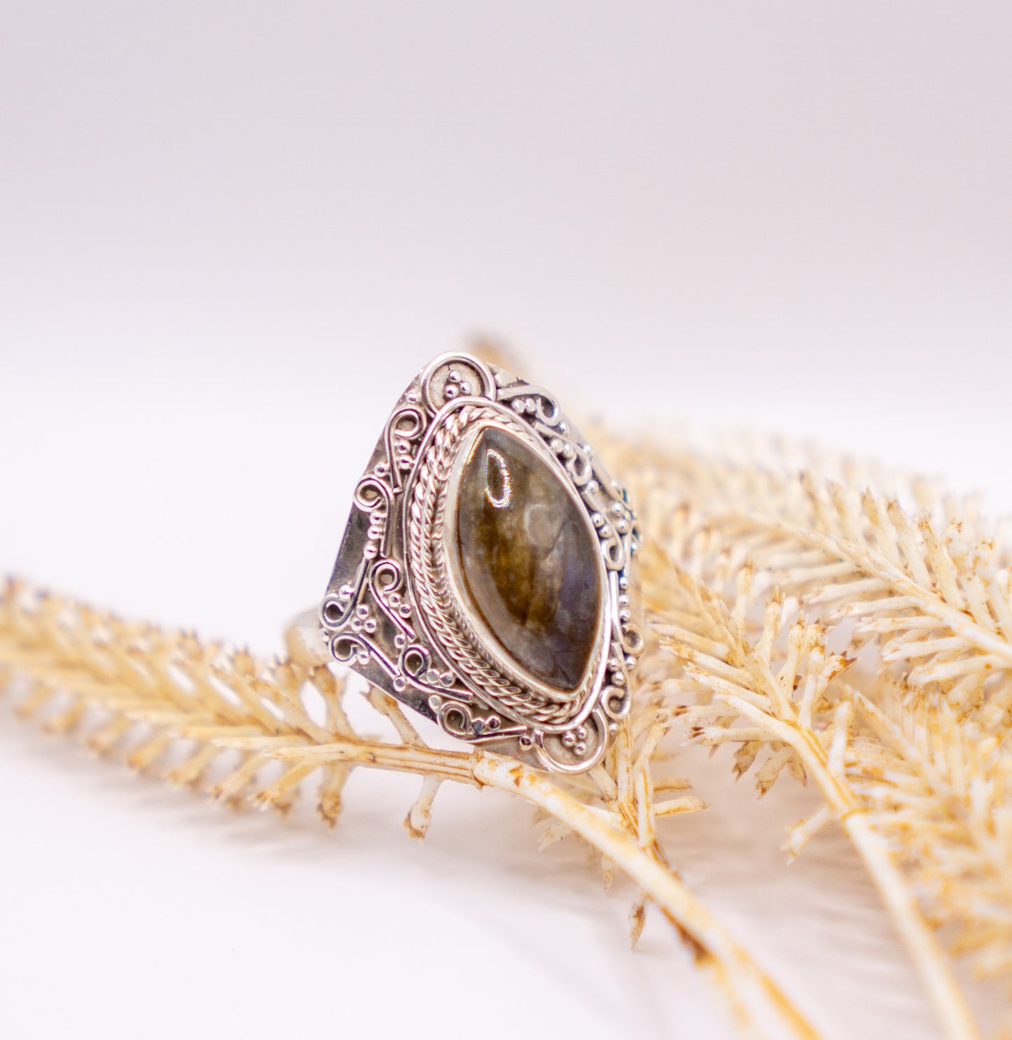 Mesmerizing Labradorite Ring - Size 10