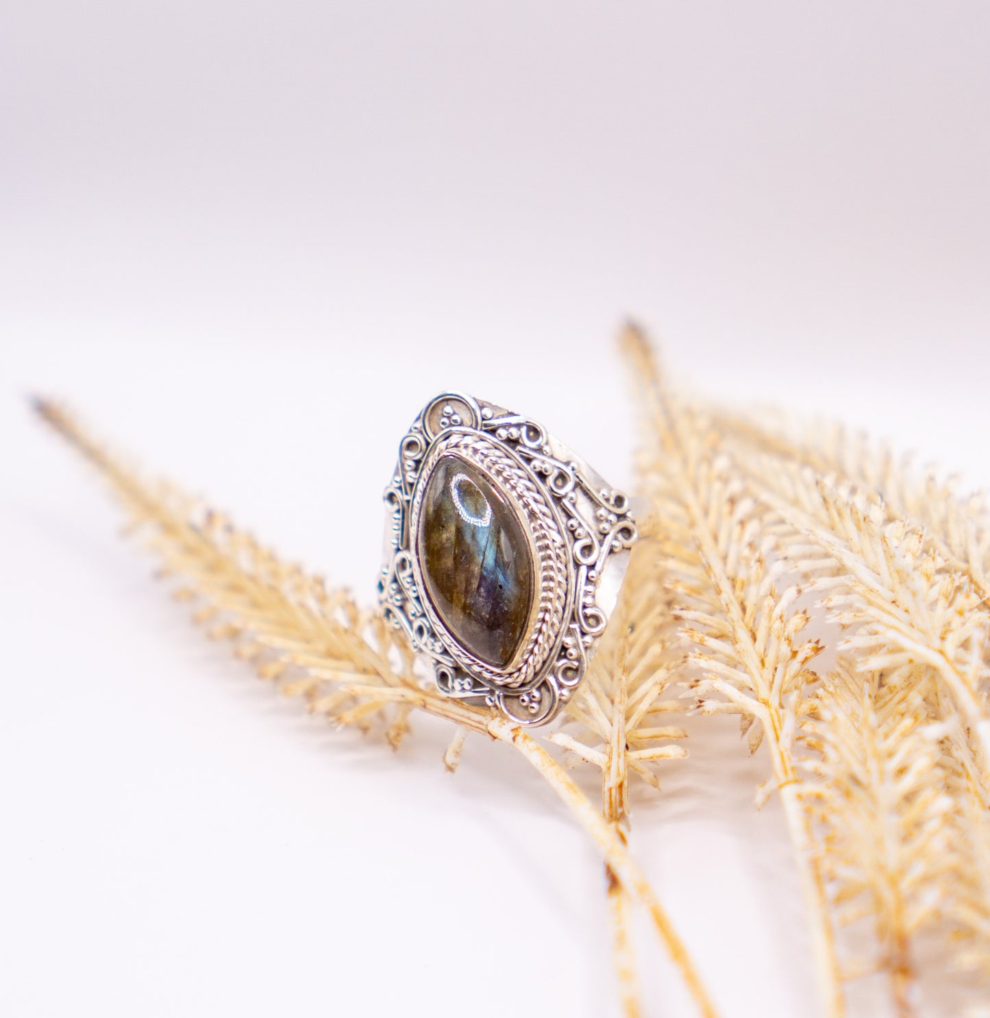 Mesmerizing Labradorite Ring - Size 10