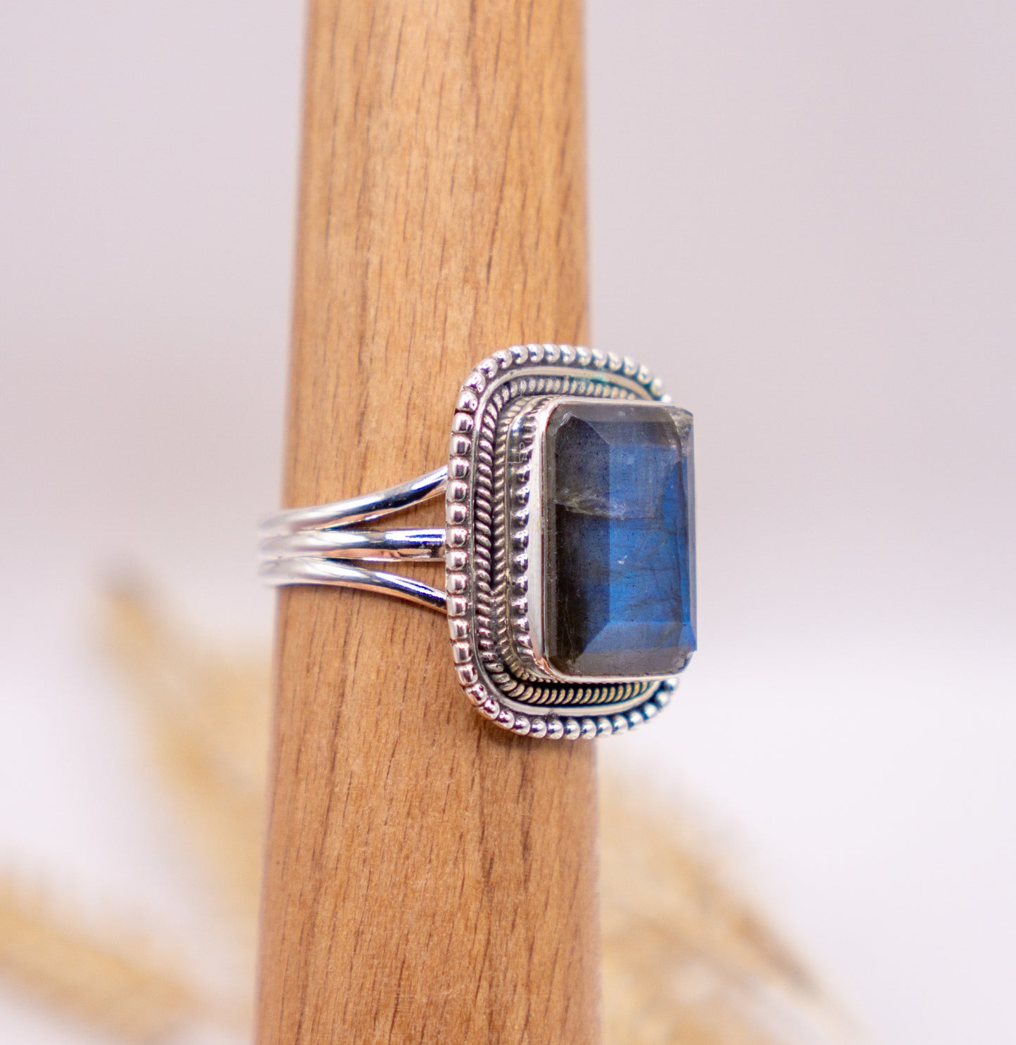 Mesmerizing Bold Square Cut Labradorite - Size 9.5