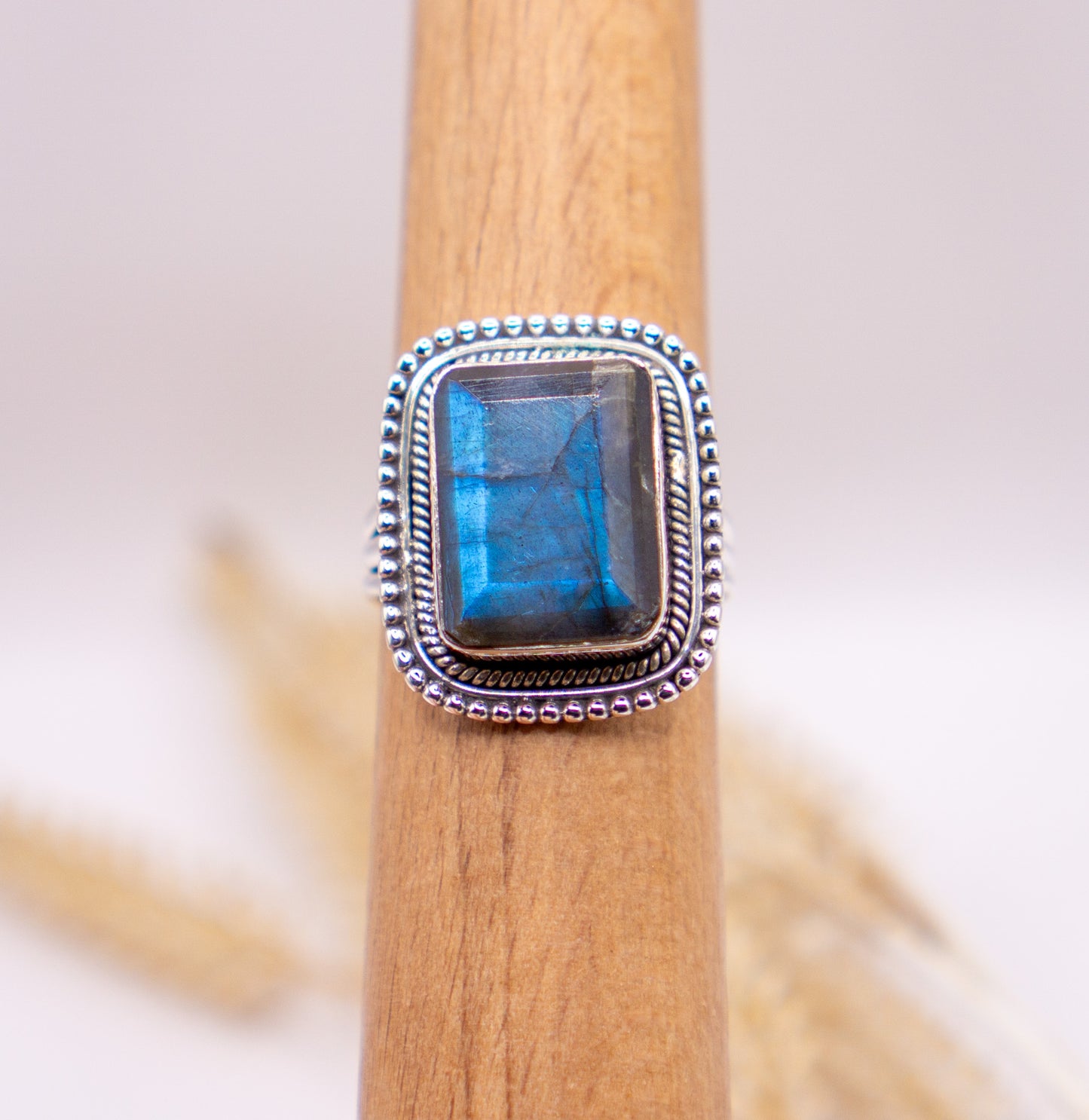 Mesmerizing Bold Square Cut Labradorite - Size 9.5