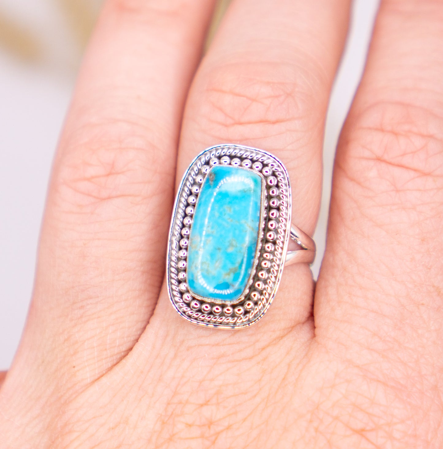 Brilliant Kingman Rectangular Turquoise - Size 8