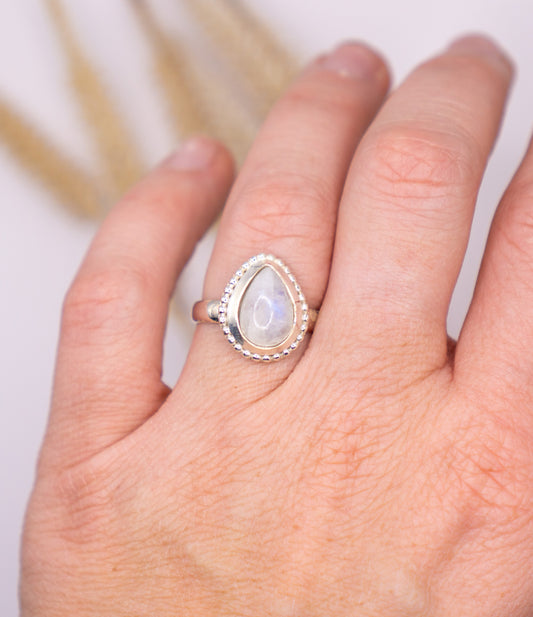 Timeless Teardrop Moonstone - Size 9