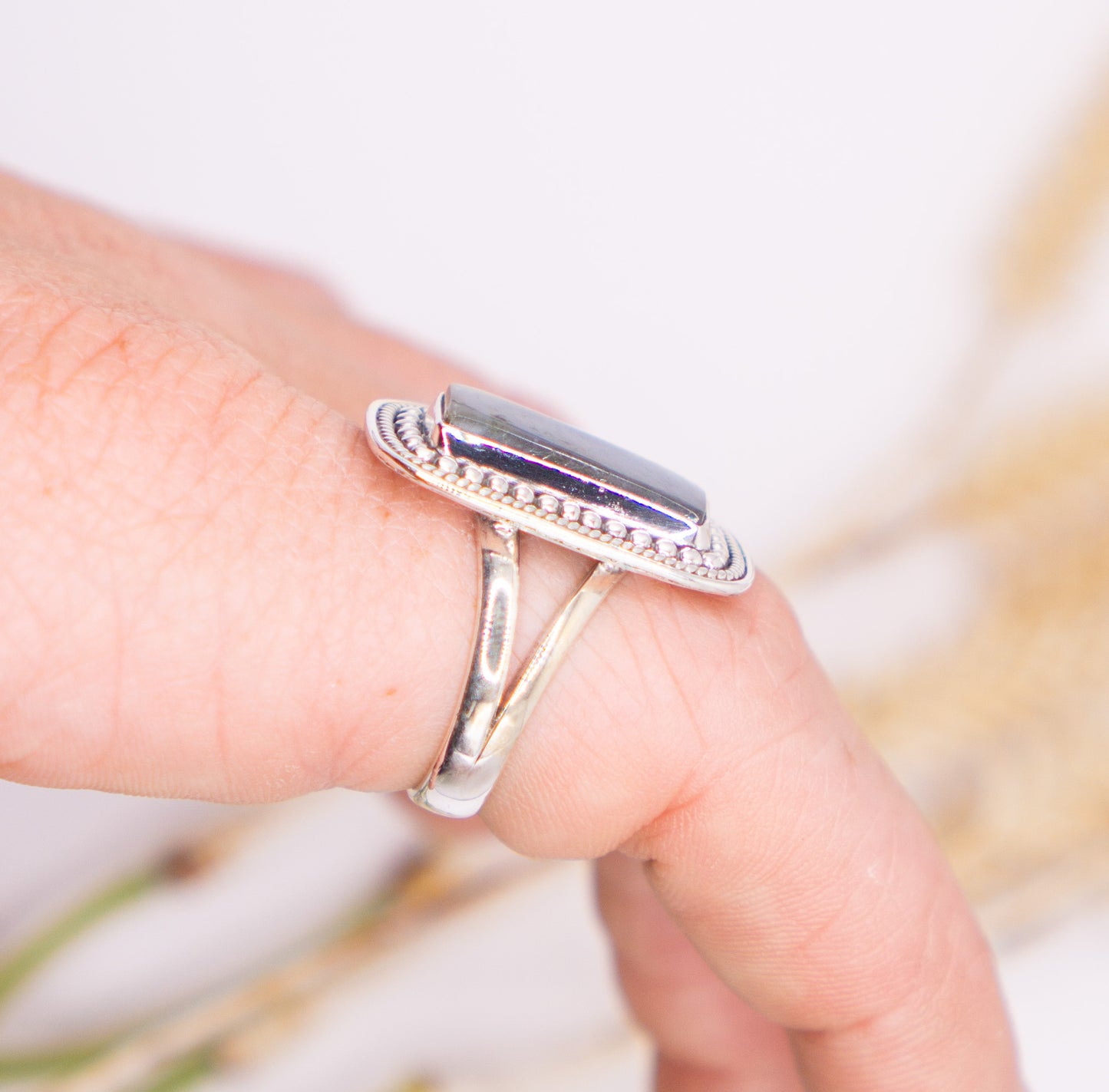 Shimmery Rectangular Labradorite - Size 9