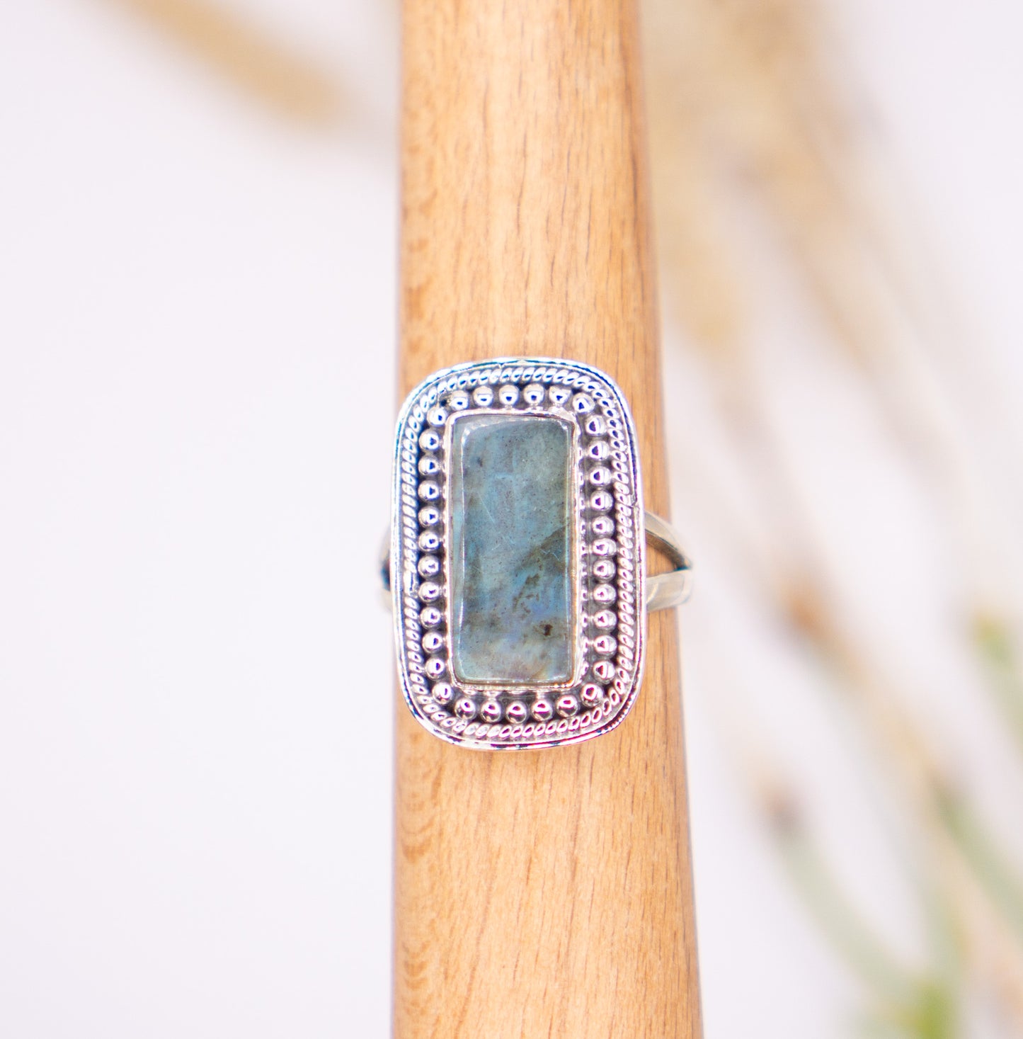 Shimmery Rectangular Labradorite - Size 9