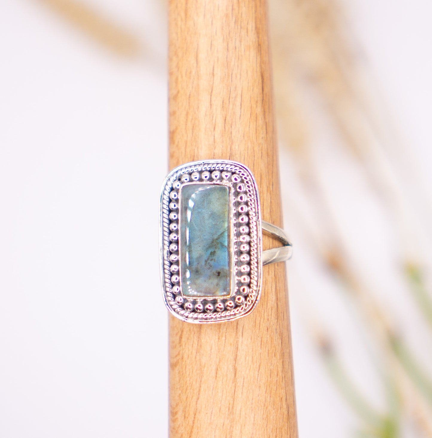 Shimmery Rectangular Labradorite - Size 9