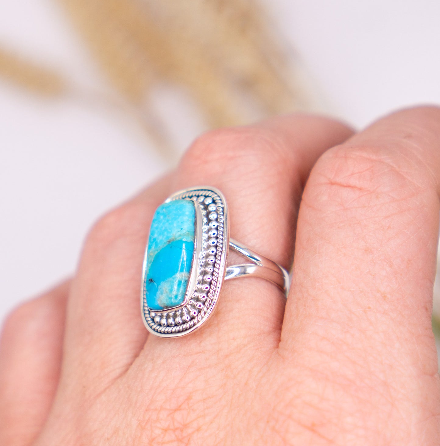 Bold Rectangular Turquoise Size 9