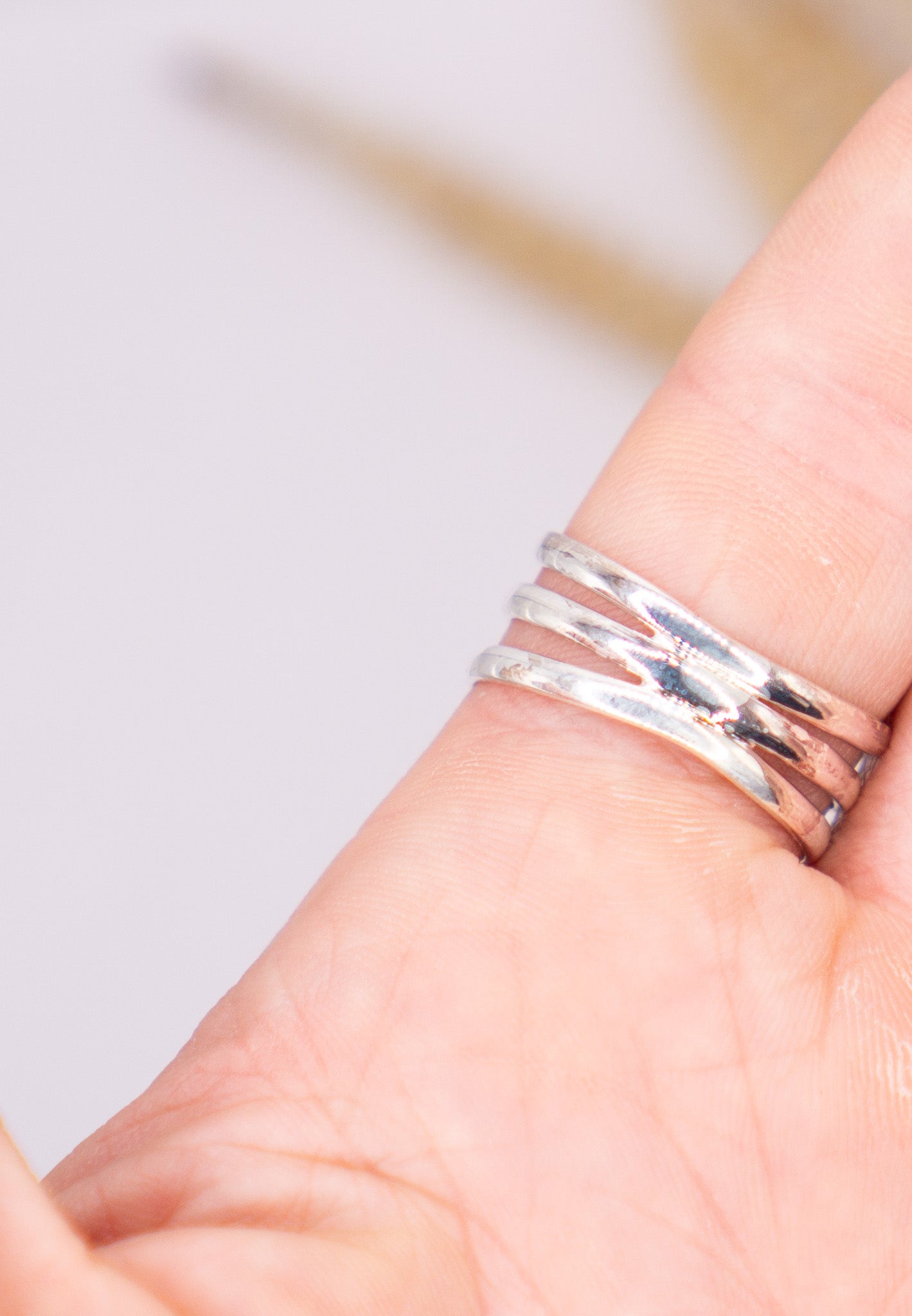 Unique Kingman Triple Band Turquoise - Size 10