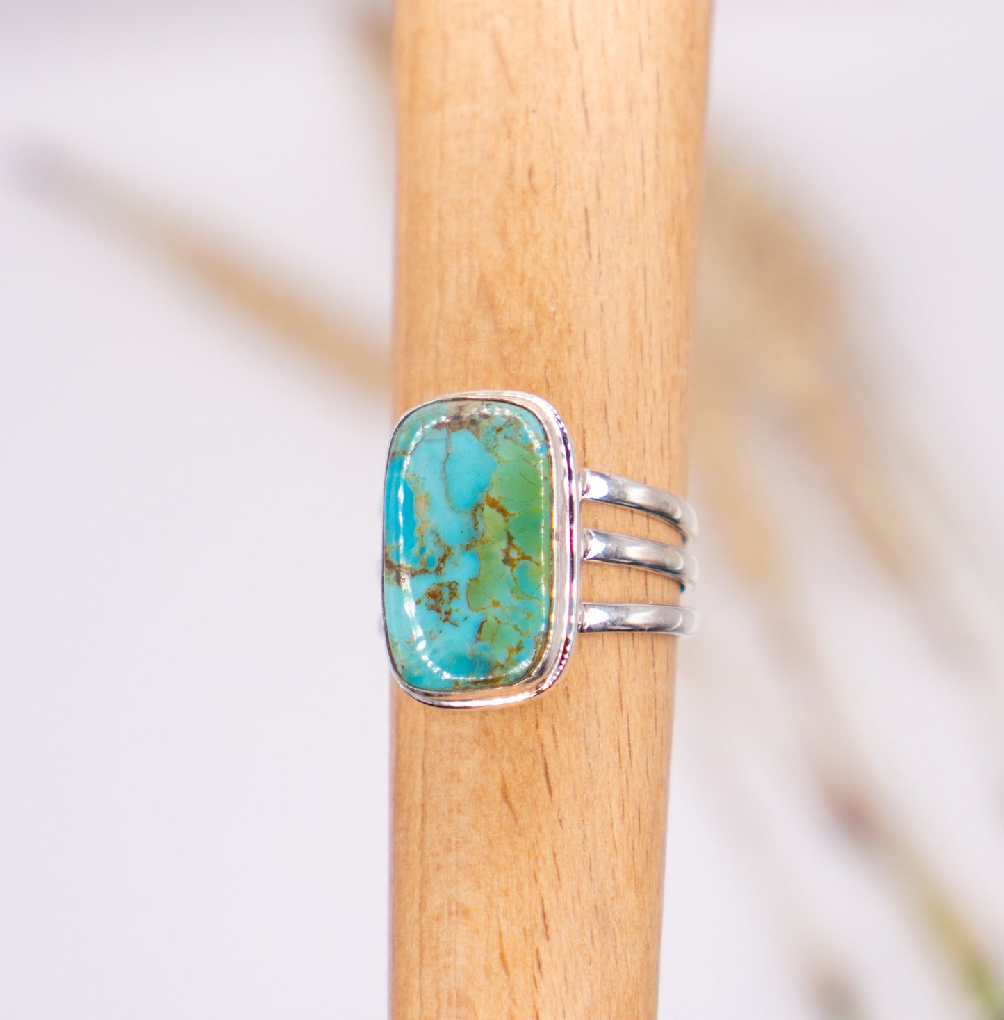 Unique Kingman Triple Band Turquoise - Size 10