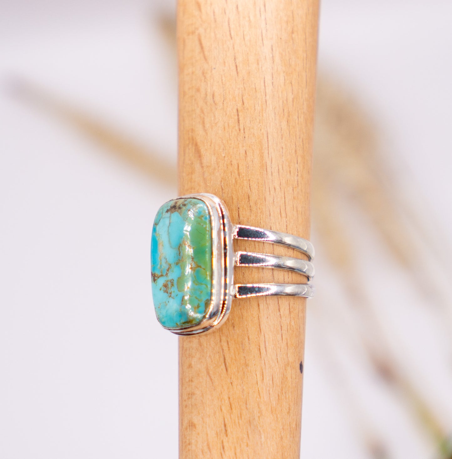 Unique Kingman Triple Band Turquoise - Size 10