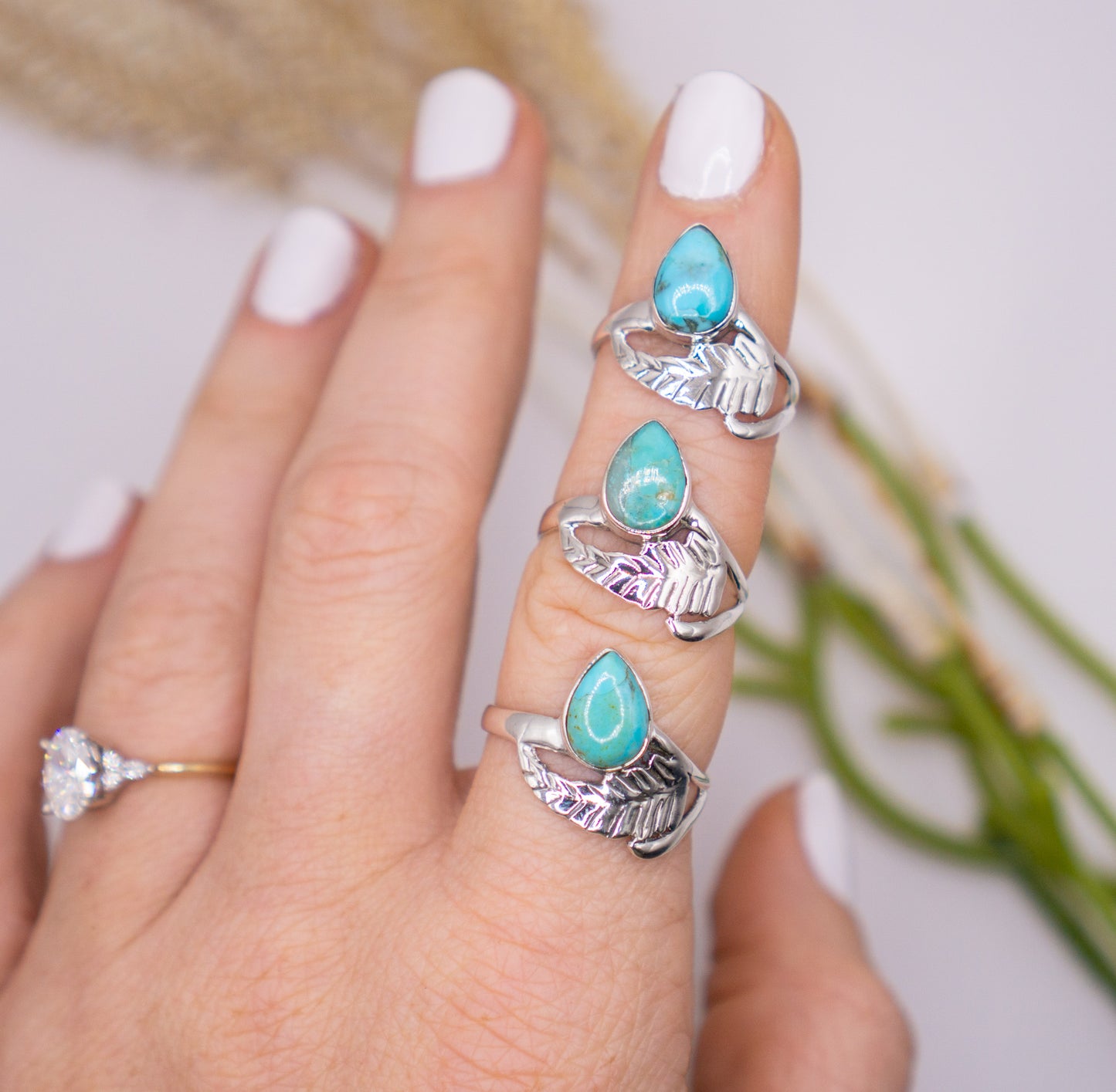 Dainty Nature Inspired Kingman Turquoise - choose your size