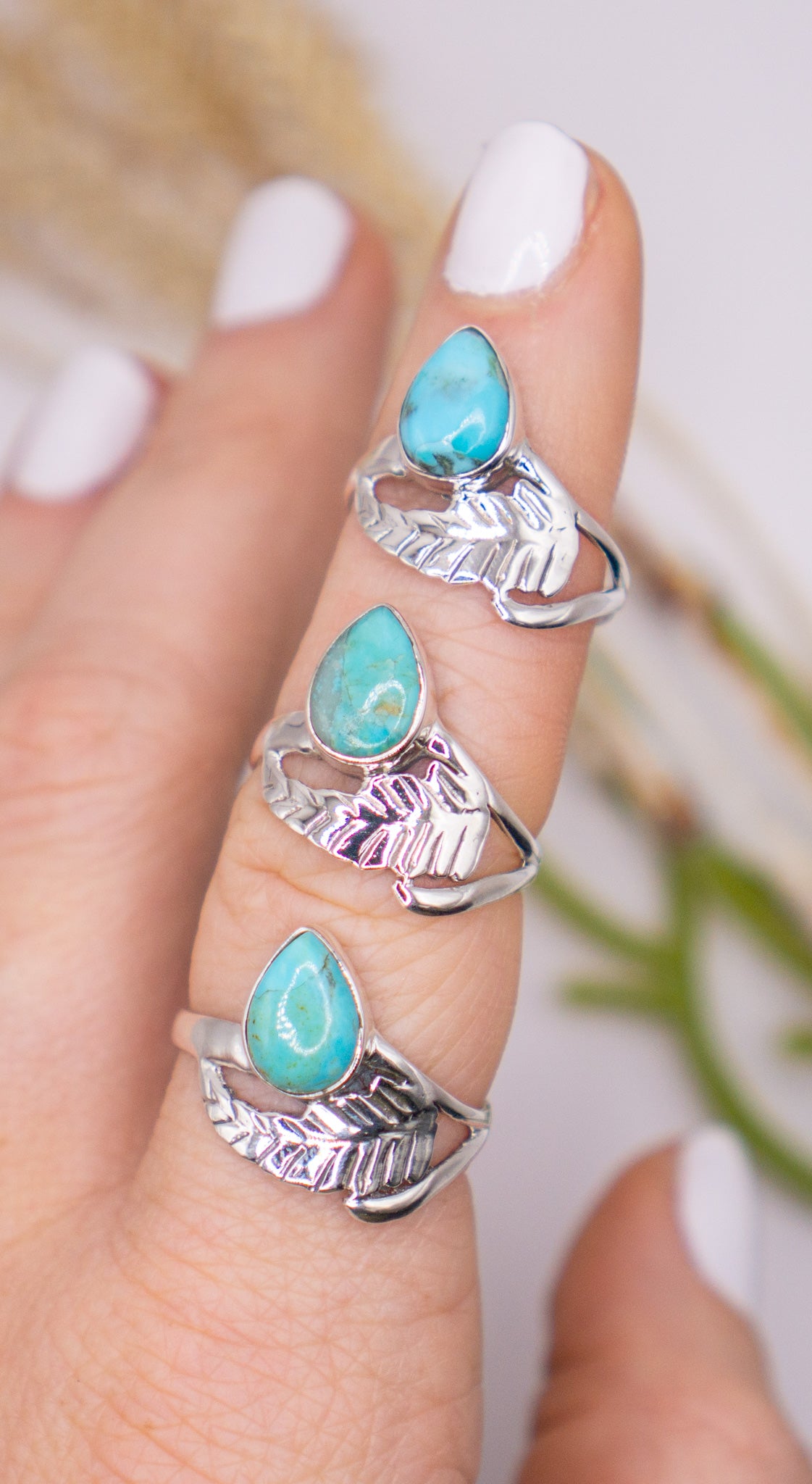 Dainty Nature Inspired Kingman Turquoise - choose your size