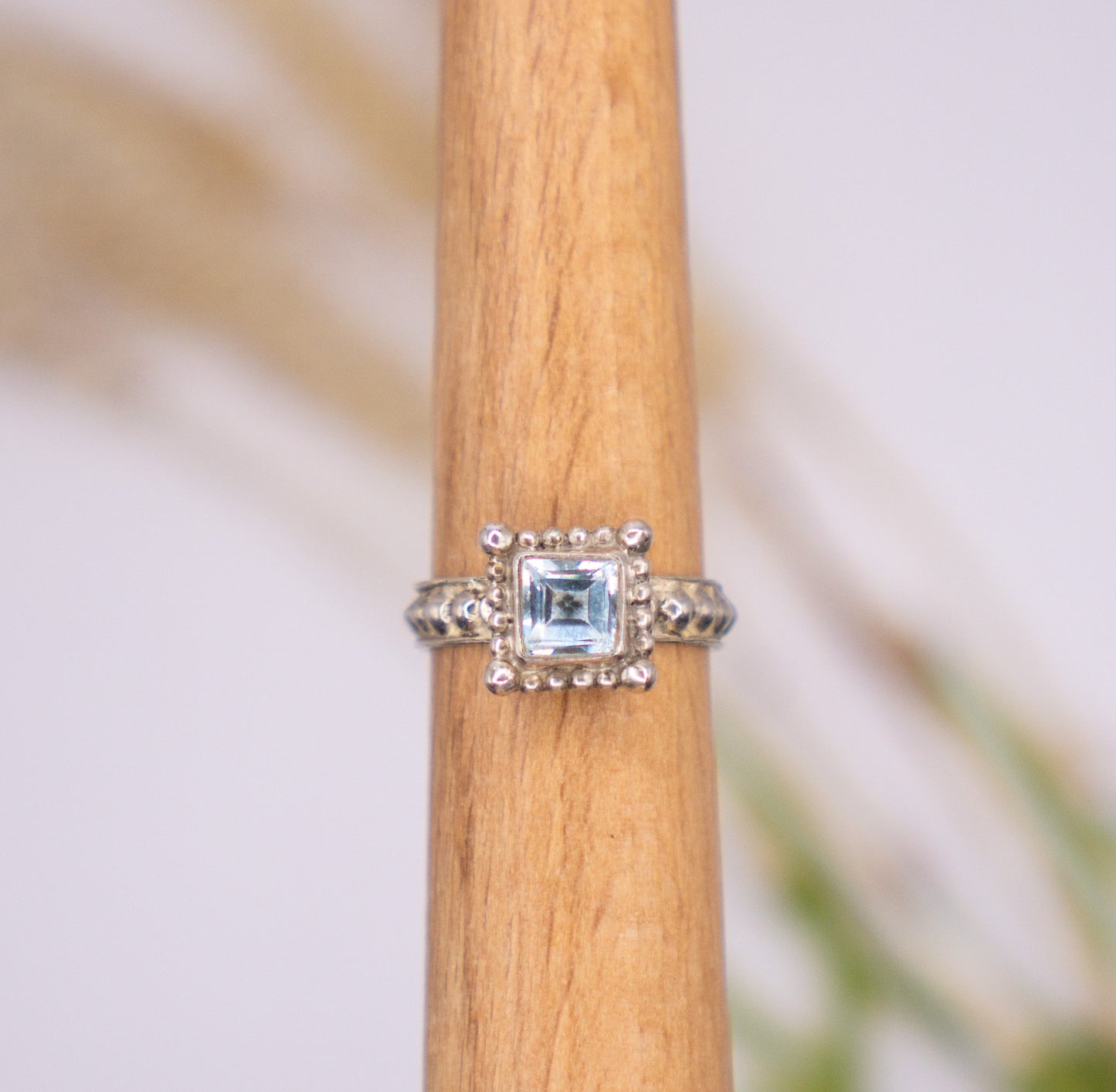 Dainty Blue Topaz Square - Size 4.5