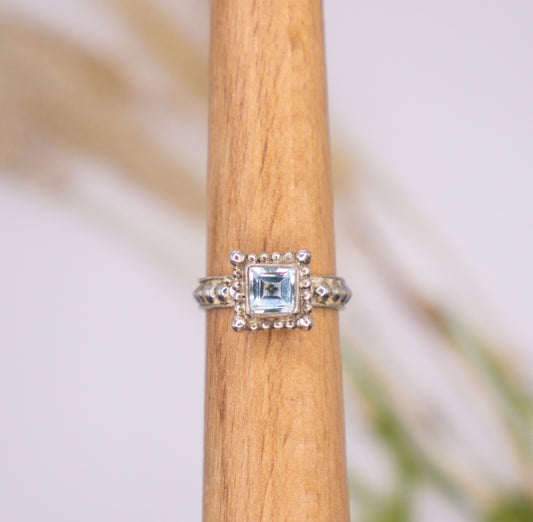 Dainty Blue Topaz Square - Size 4.5