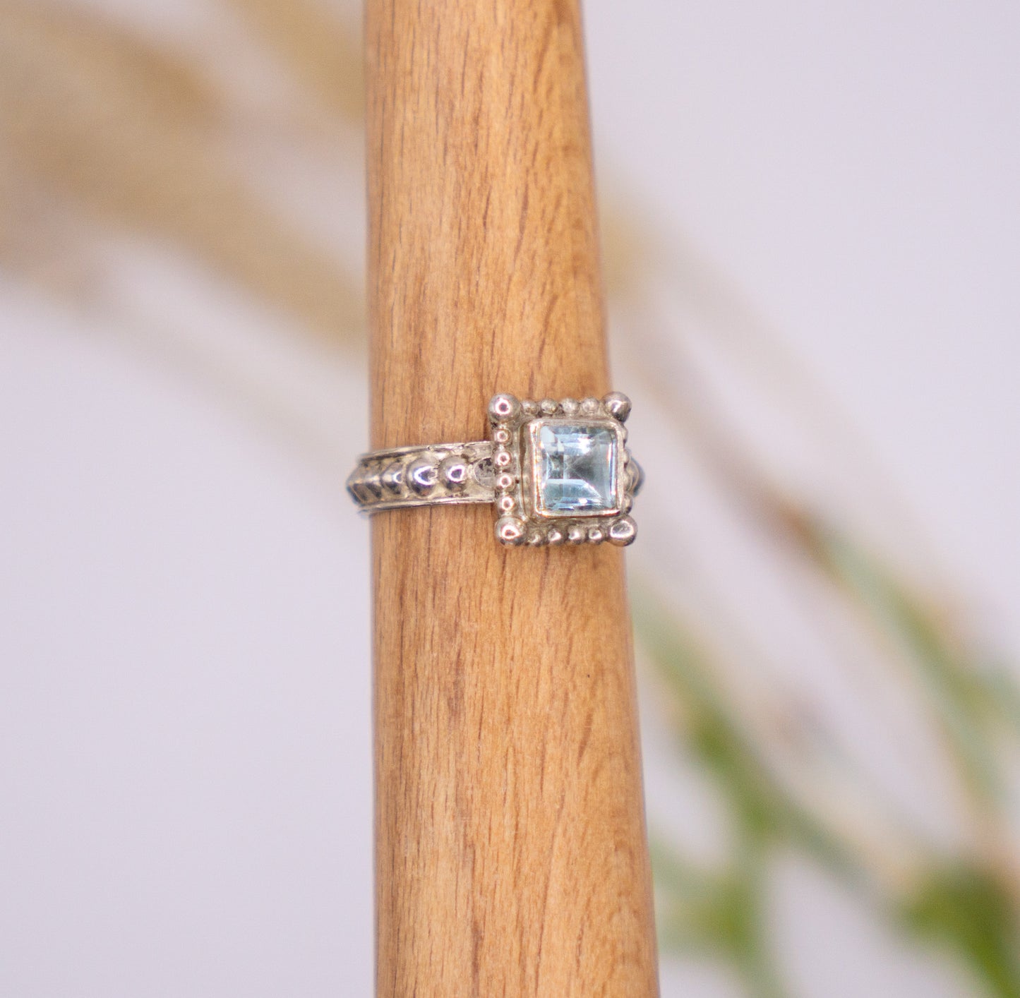 Dainty Blue Topaz Square - Size 4.5