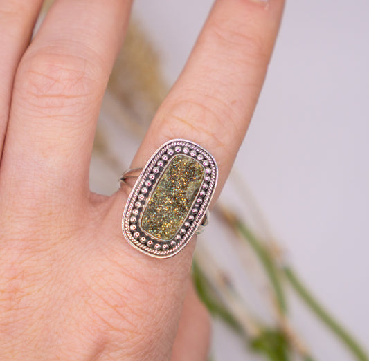 Sparkly Druzy Pyrite Fool's Gold - Size 9.5