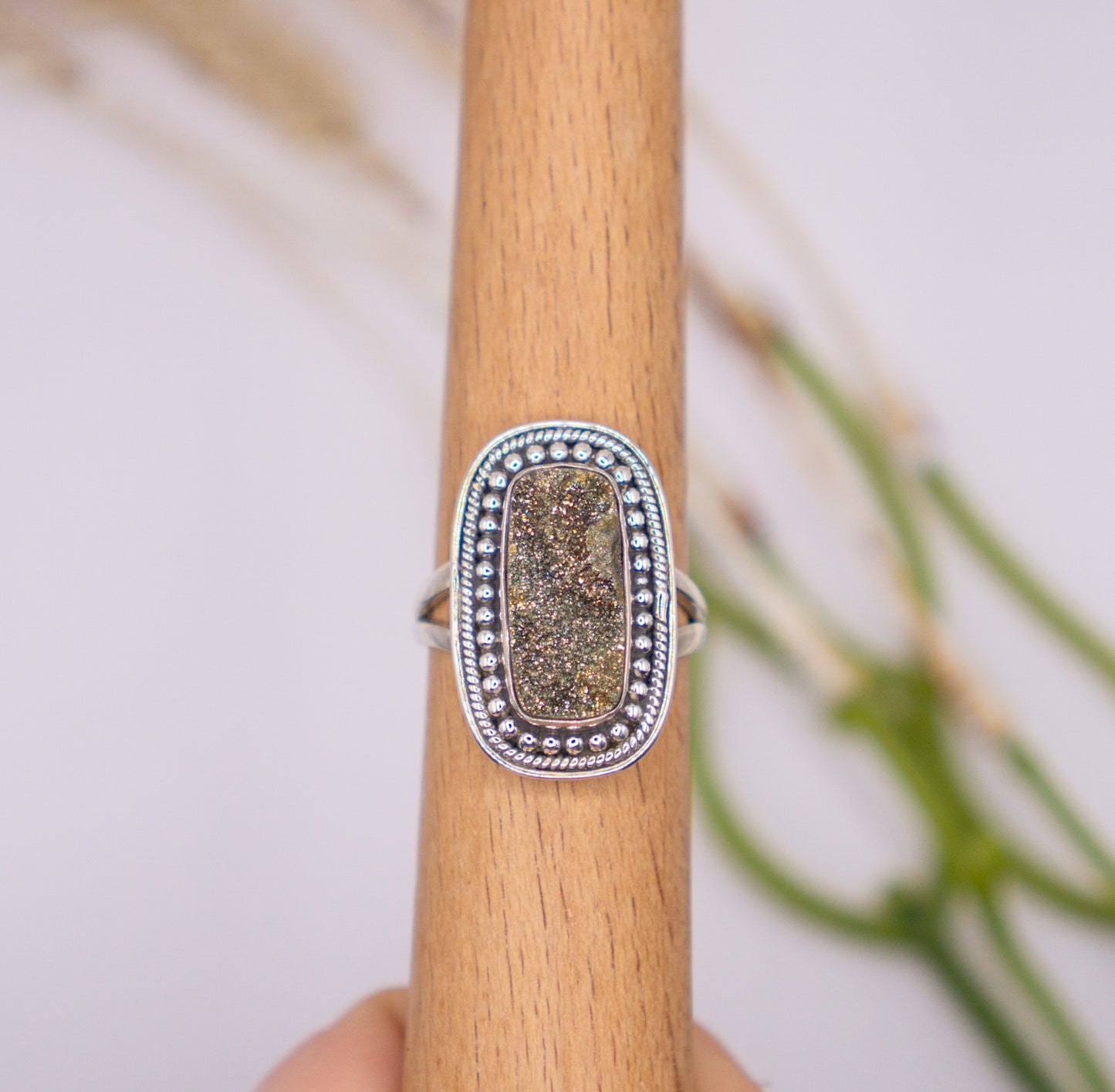 Sparkly Druzy Pyrite Fool's Gold - Size 9.5