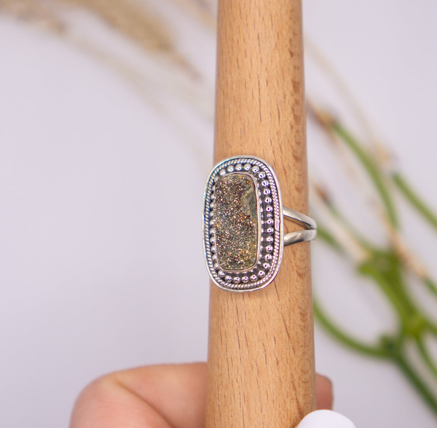 Sparkly Druzy Pyrite Fool's Gold - Size 9.5