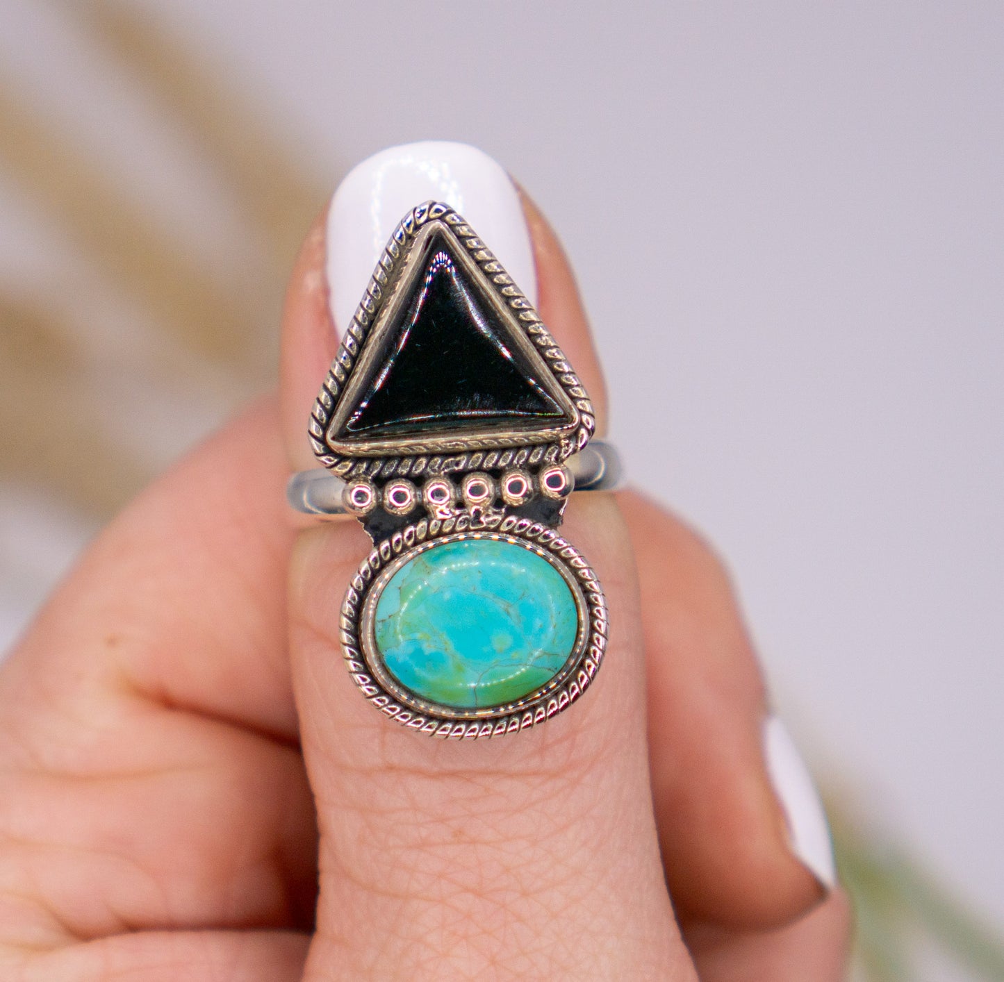 Midnight Cowgirl - Turquoise Onyx Ring - Choose your size