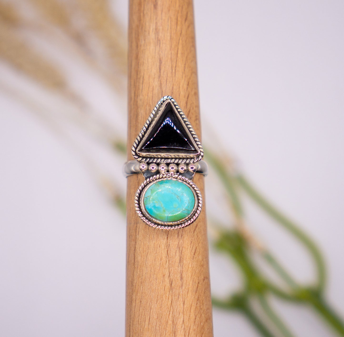 Midnight Cowgirl - Turquoise Onyx Ring - Choose your size