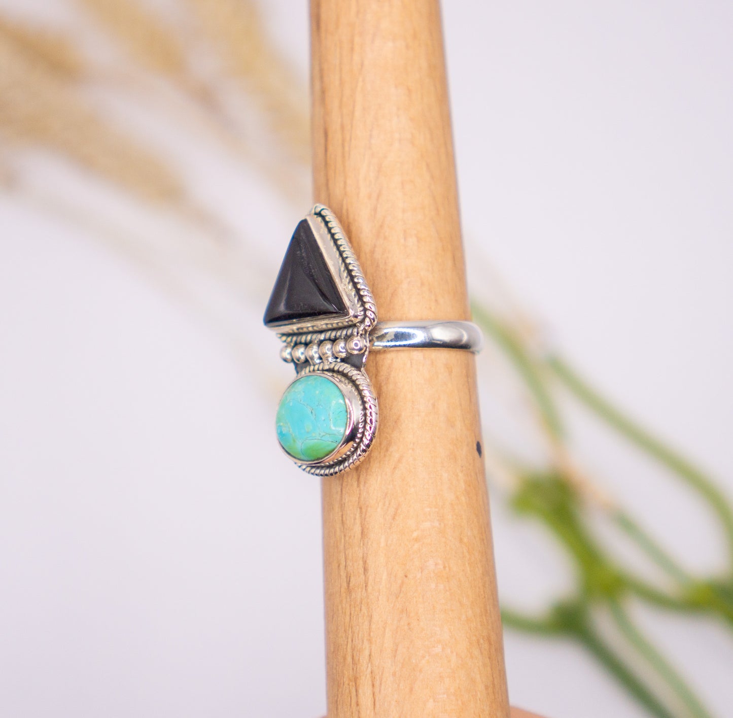 Midnight Cowgirl - Turquoise Onyx Ring - Choose your size