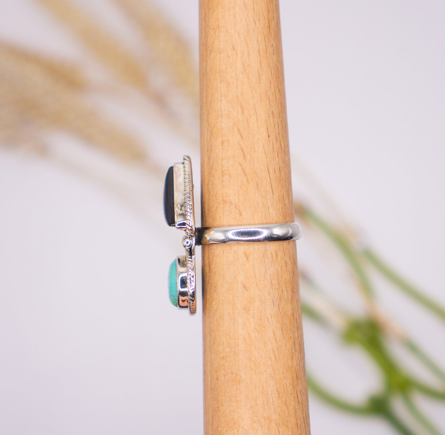 Midnight Cowgirl - Turquoise Onyx Ring - Choose your size