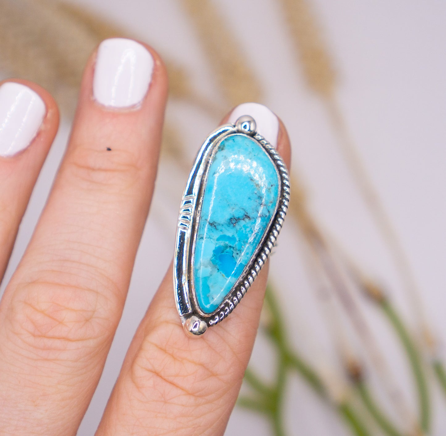 Gorgeous Navajo Inspired Mohave Turquoise - all size 4.5 - Choose Your Stone