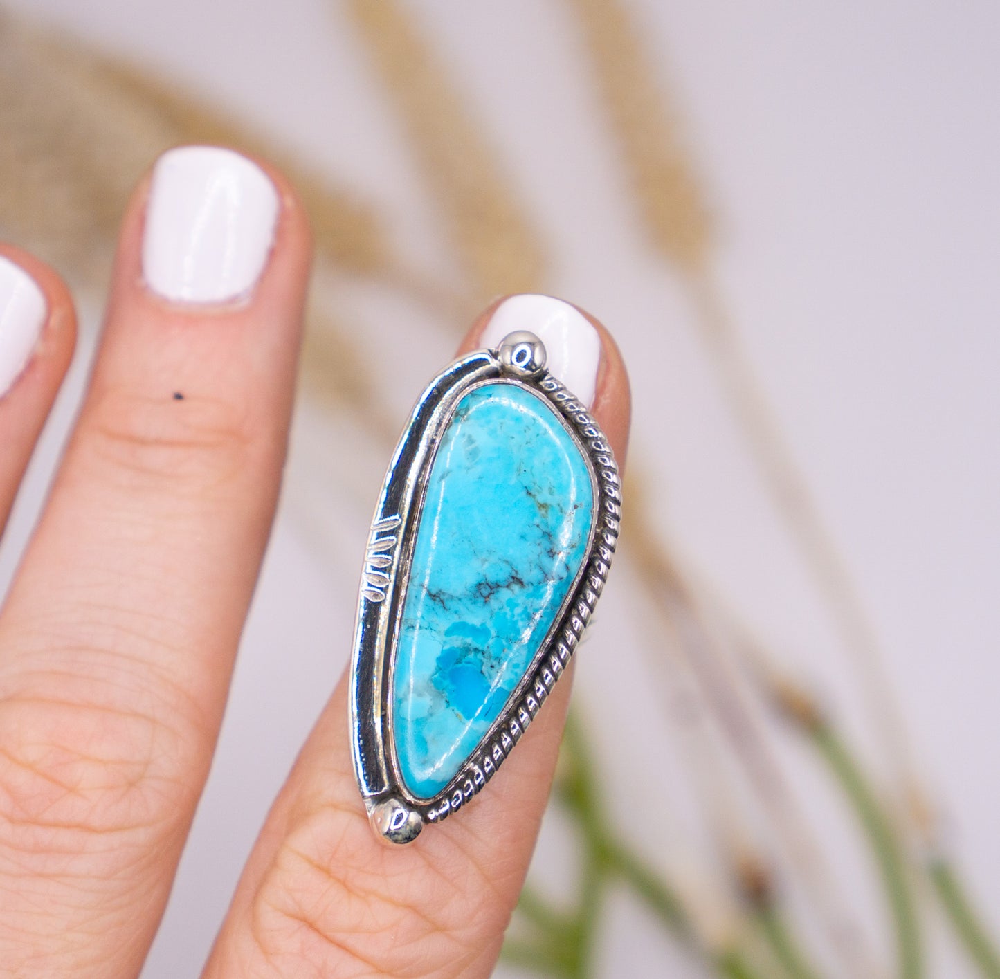 Gorgeous Navajo Inspired Mohave Turquoise - all size 4.5 - Choose Your Stone