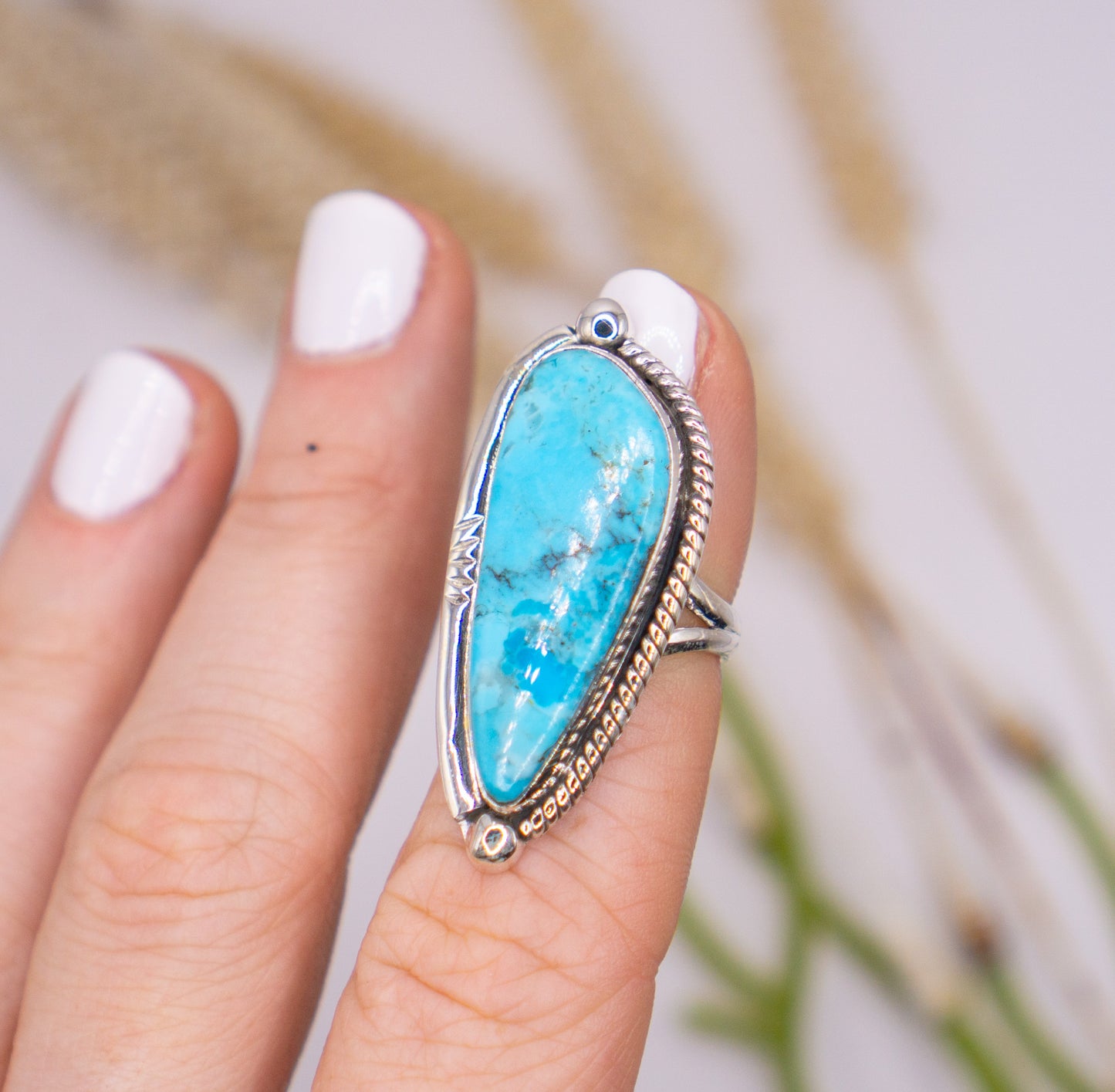 Gorgeous Navajo Inspired Mohave Turquoise - all size 4.5 - Choose Your Stone