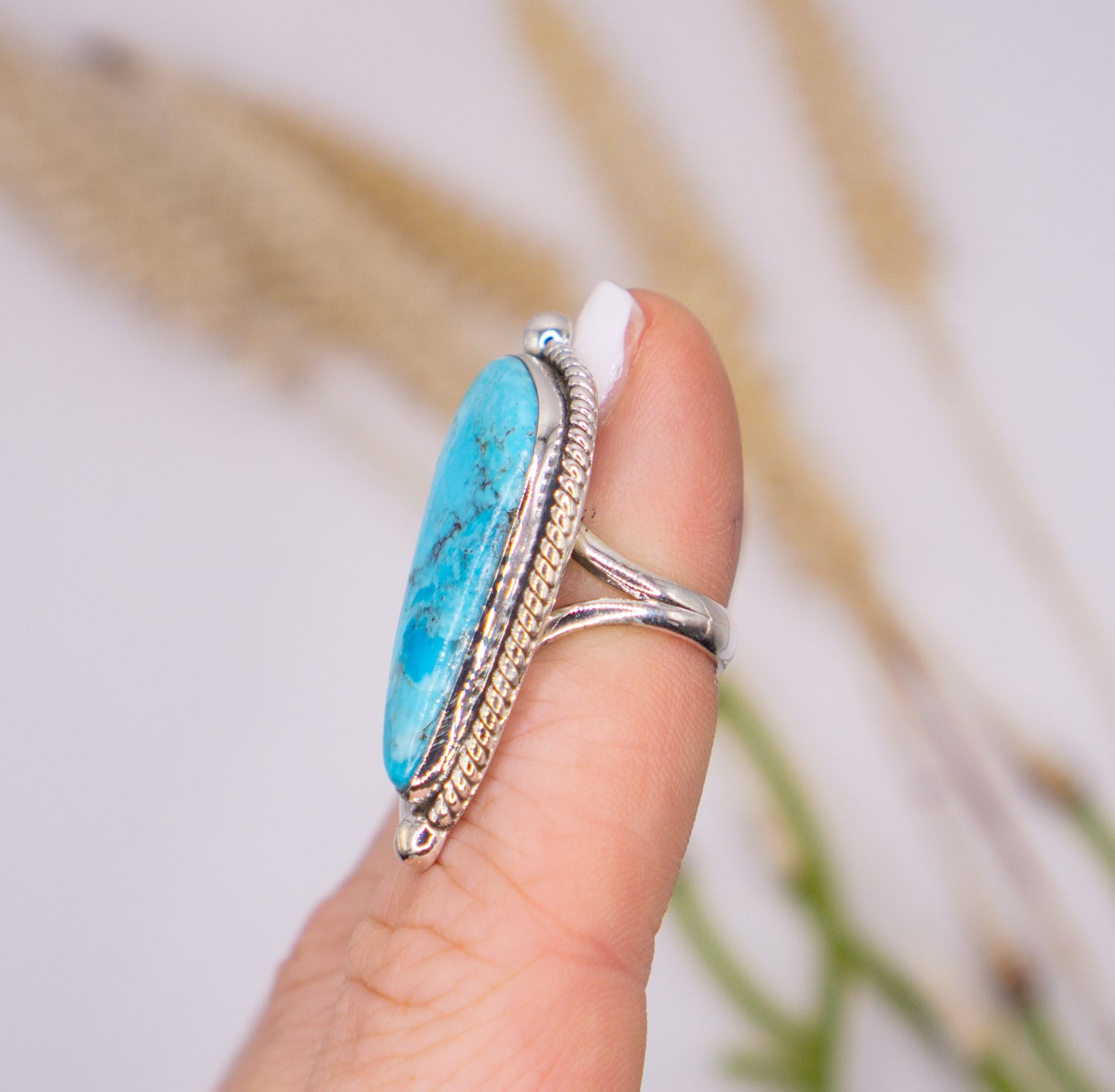 Gorgeous Navajo Inspired Mohave Turquoise - all size 4.5 - Choose Your Stone