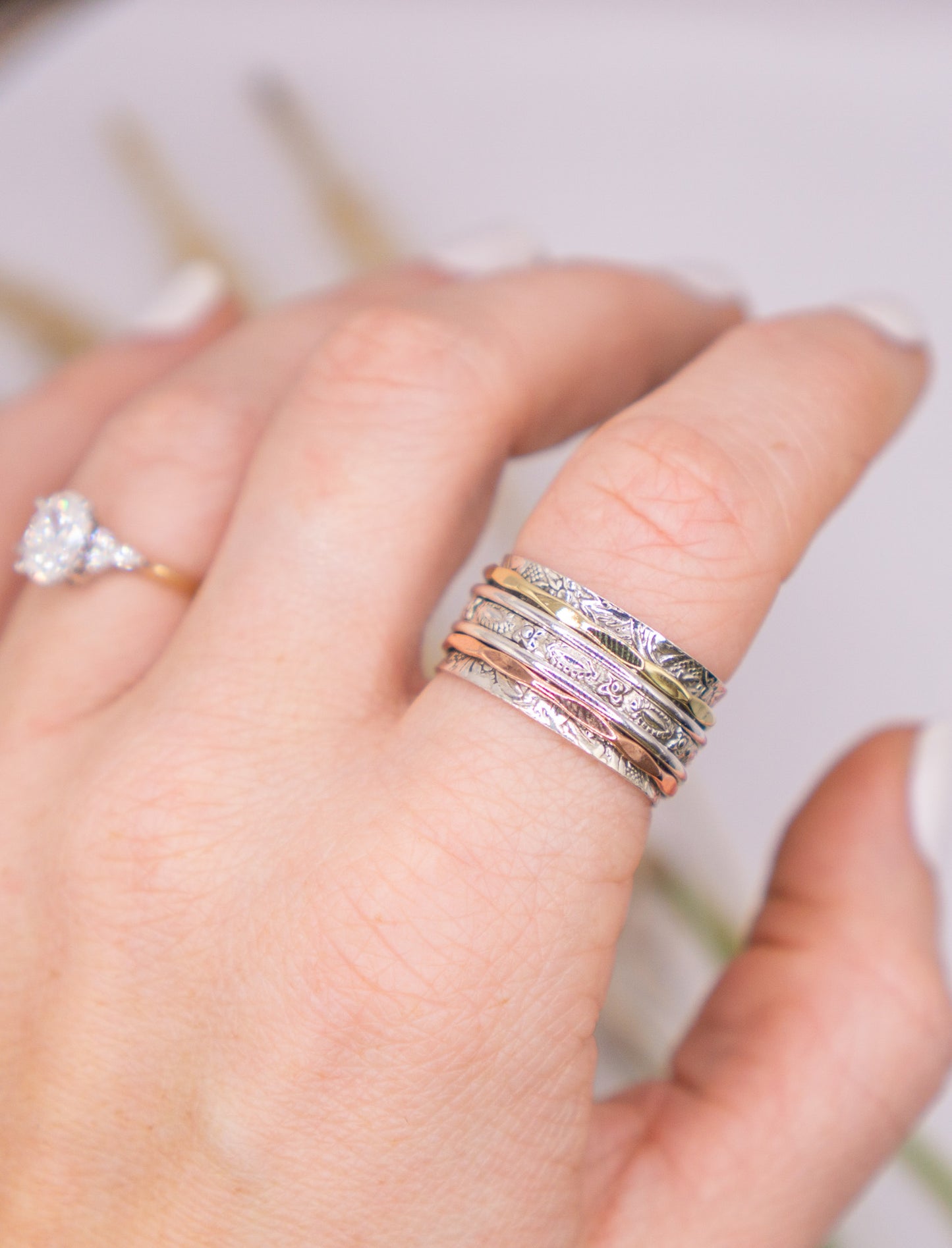 Mixed Metal Spinner Ring